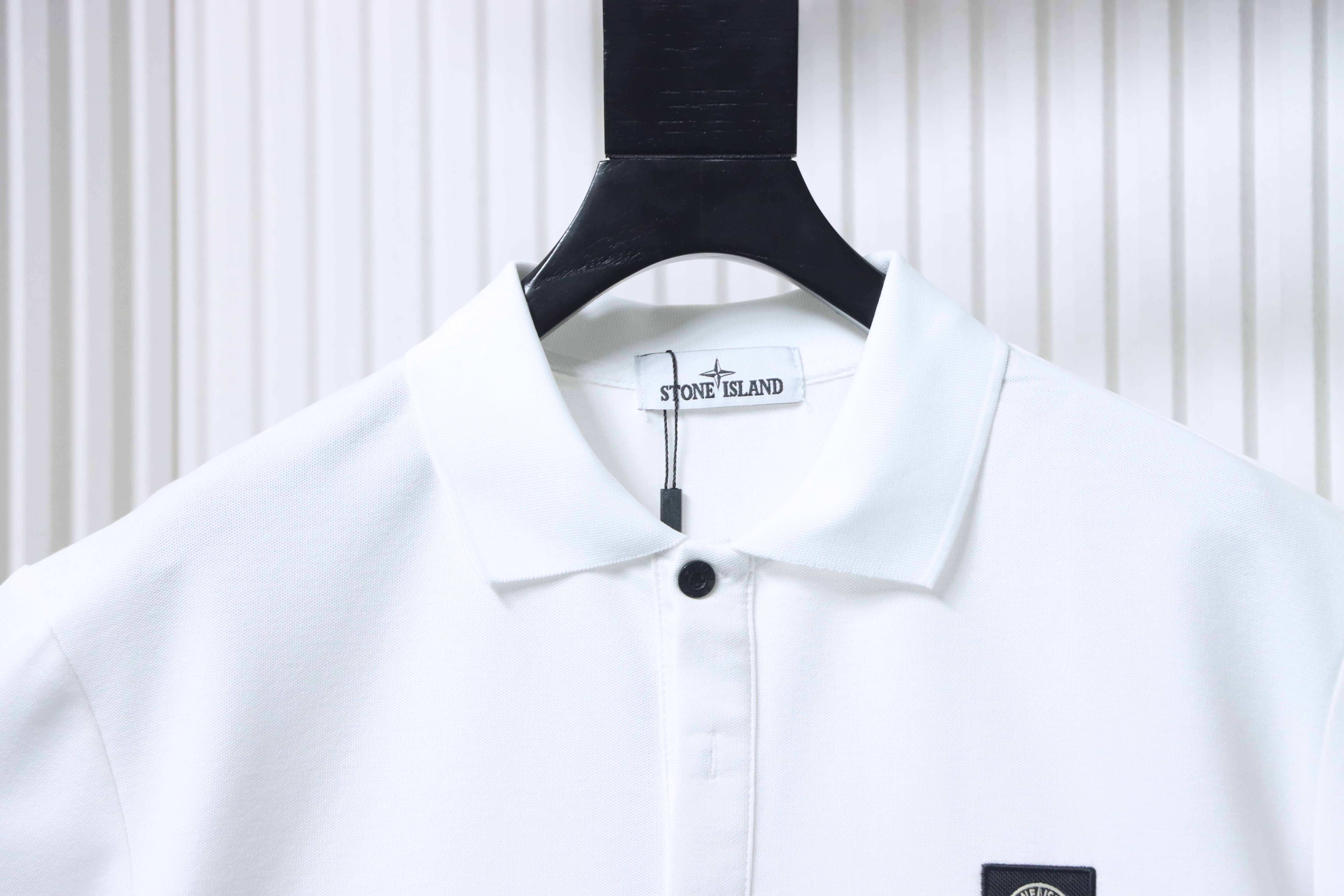 Stone Island Classic Knit Polo Shirt White