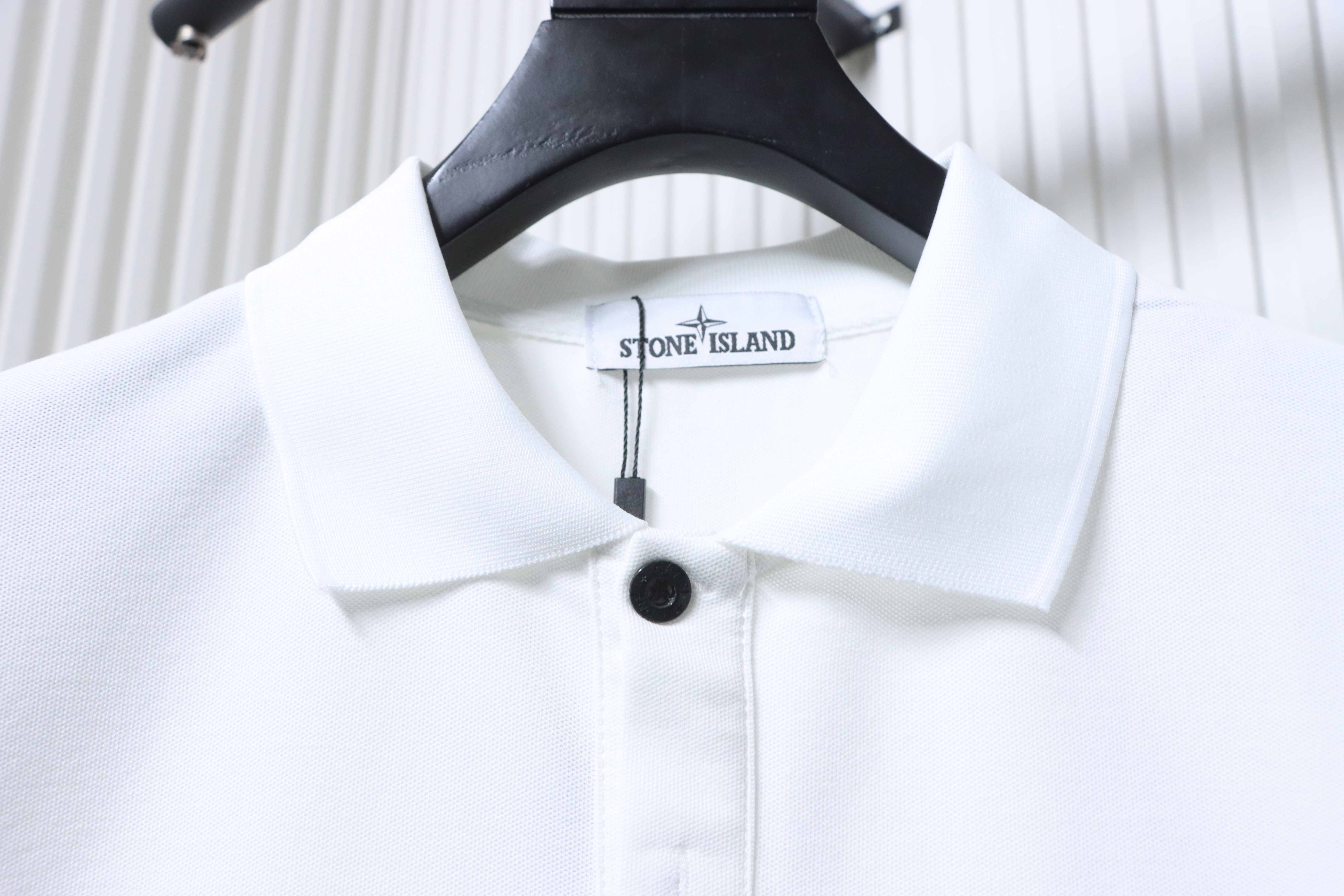 Stone Island Classic Knit Polo Shirt White