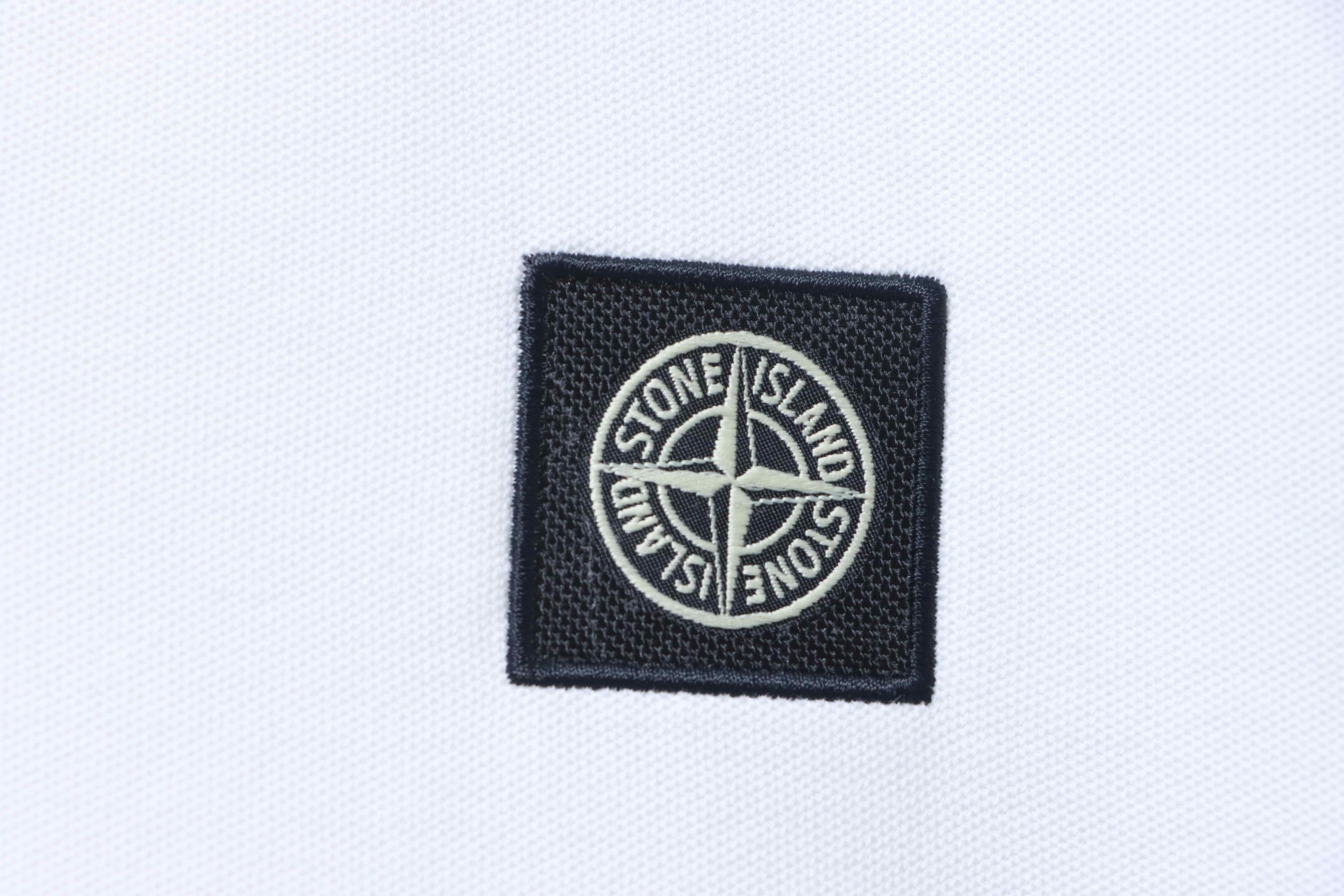 Stone Island Classic Knit Polo Shirt White