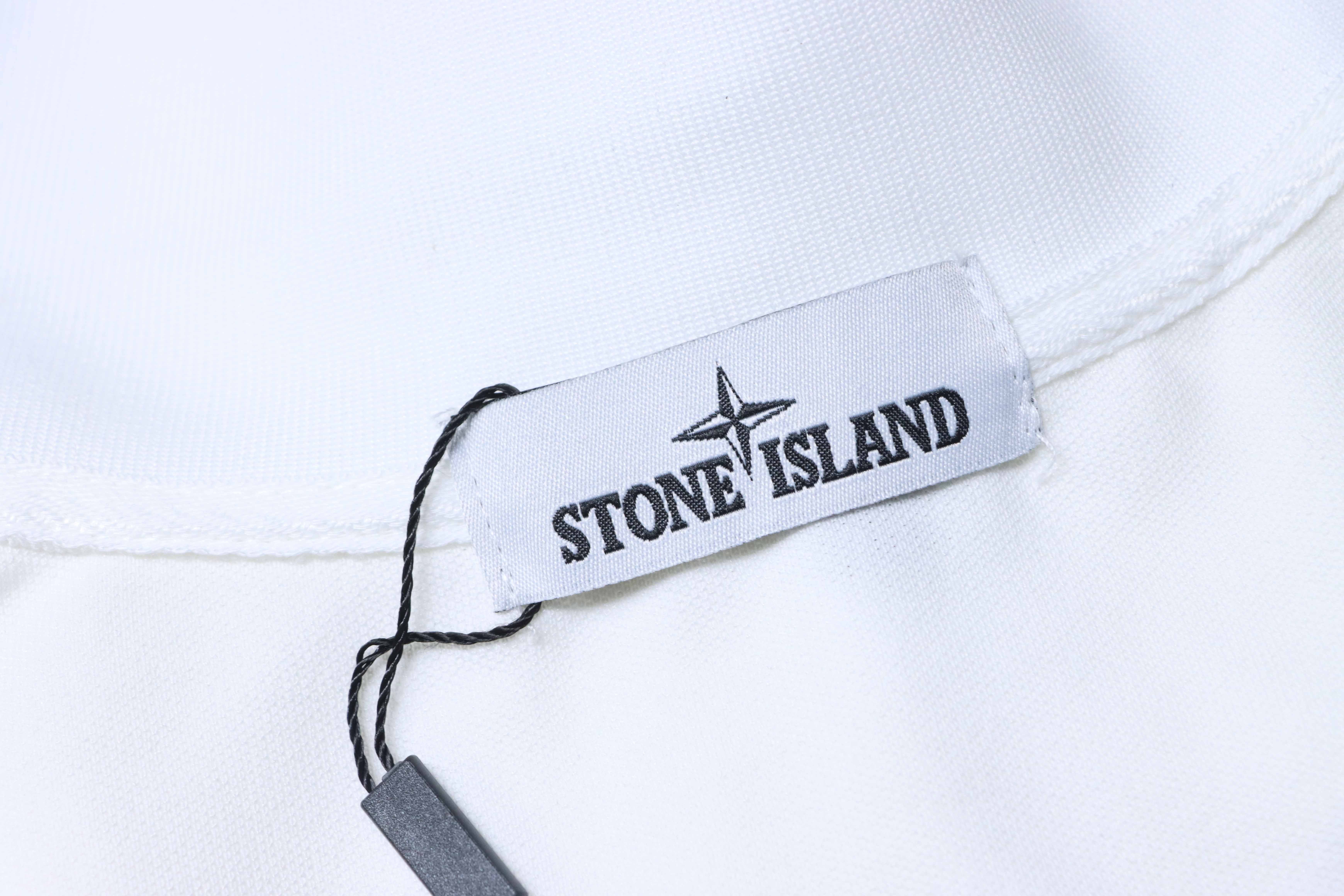 Stone Island Classic Knit Polo Shirt White