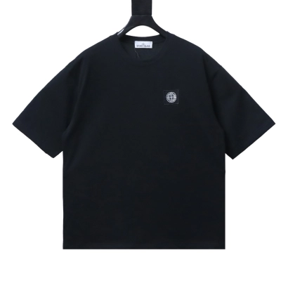 Stone Island Embroidered Compass Chest T-Shirt Black 01