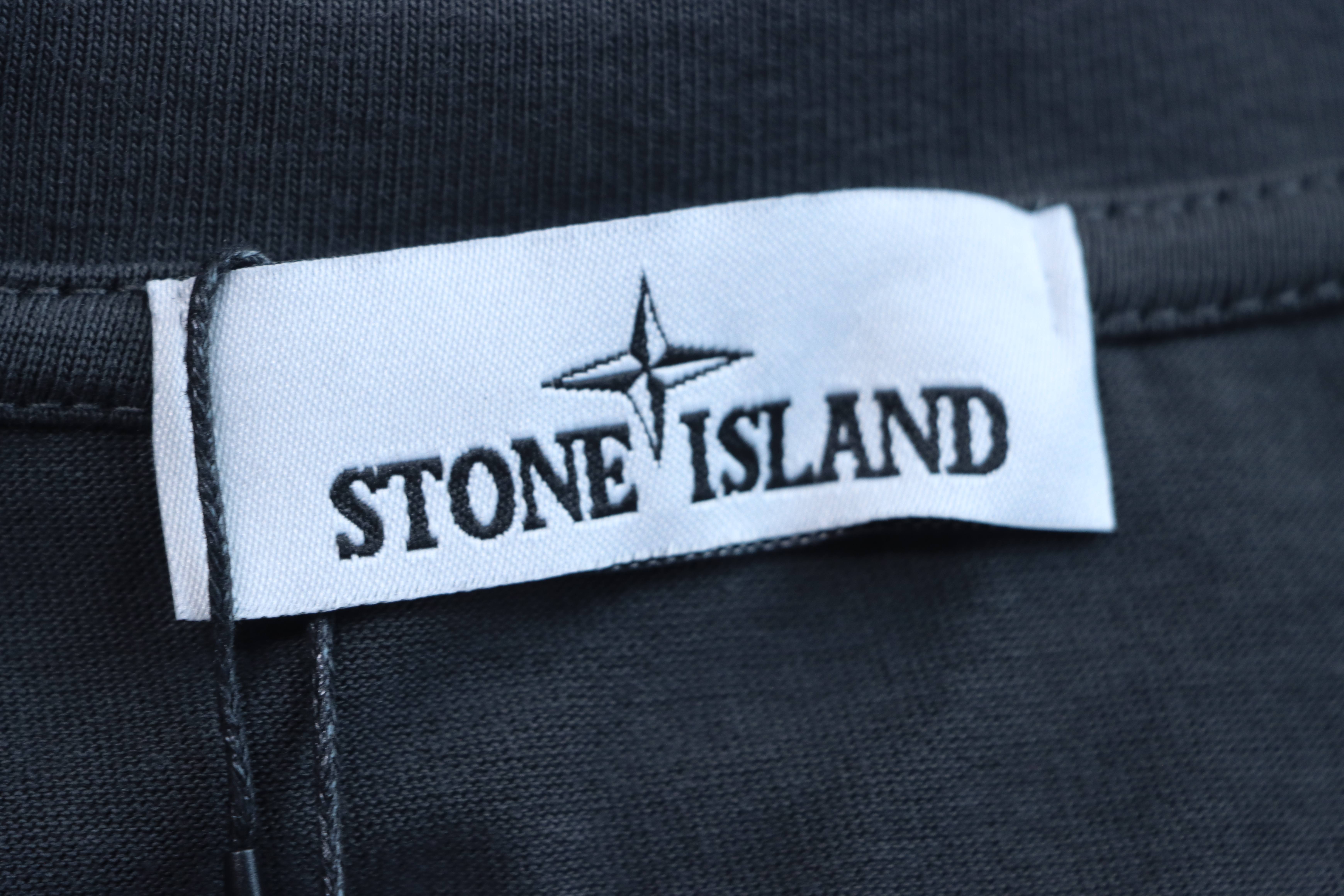 Stone Island Embroidered Compass Chest T-Shirt Charcoal Gray