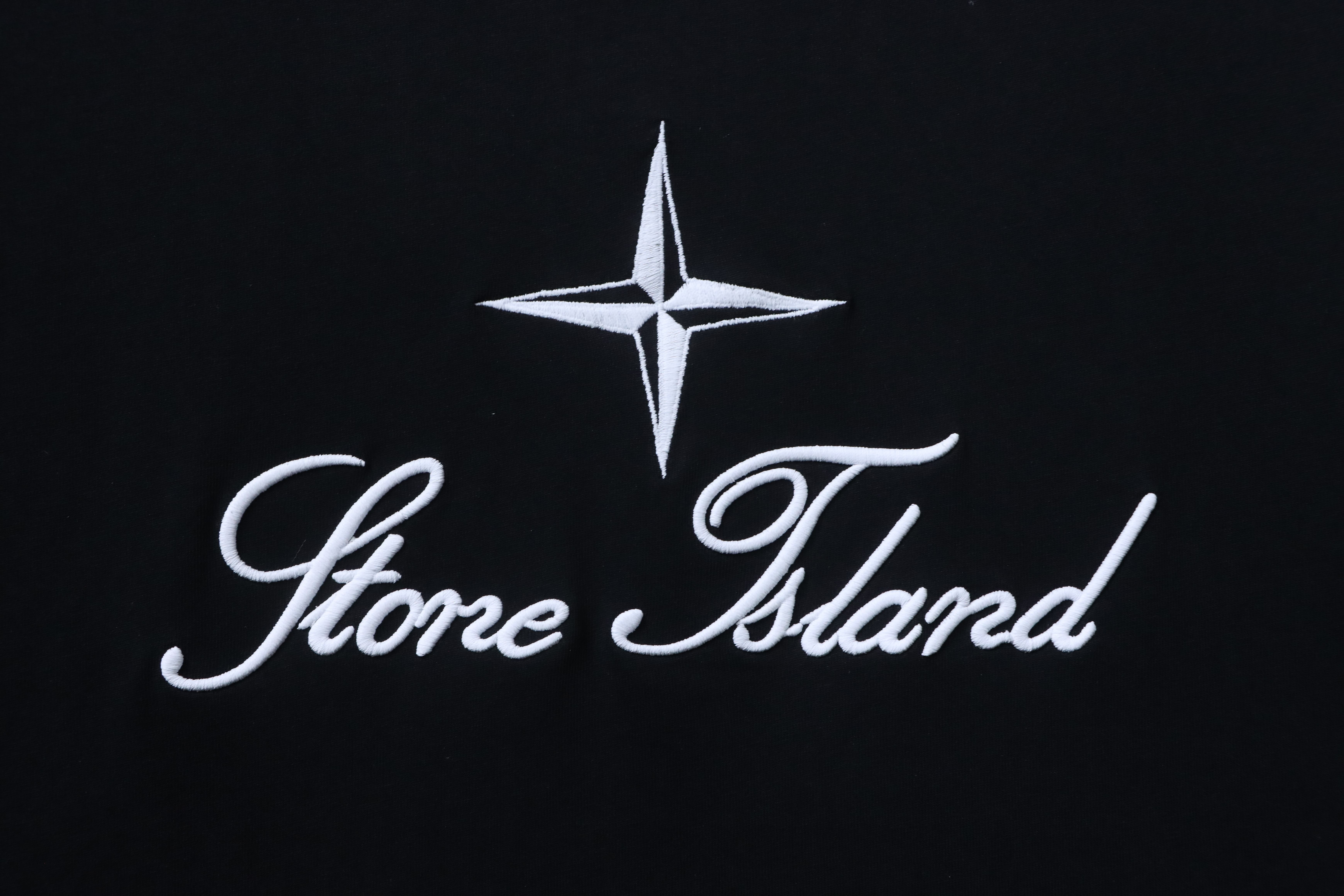 Stone Island Embroidered Script Logo T-Shirt Black