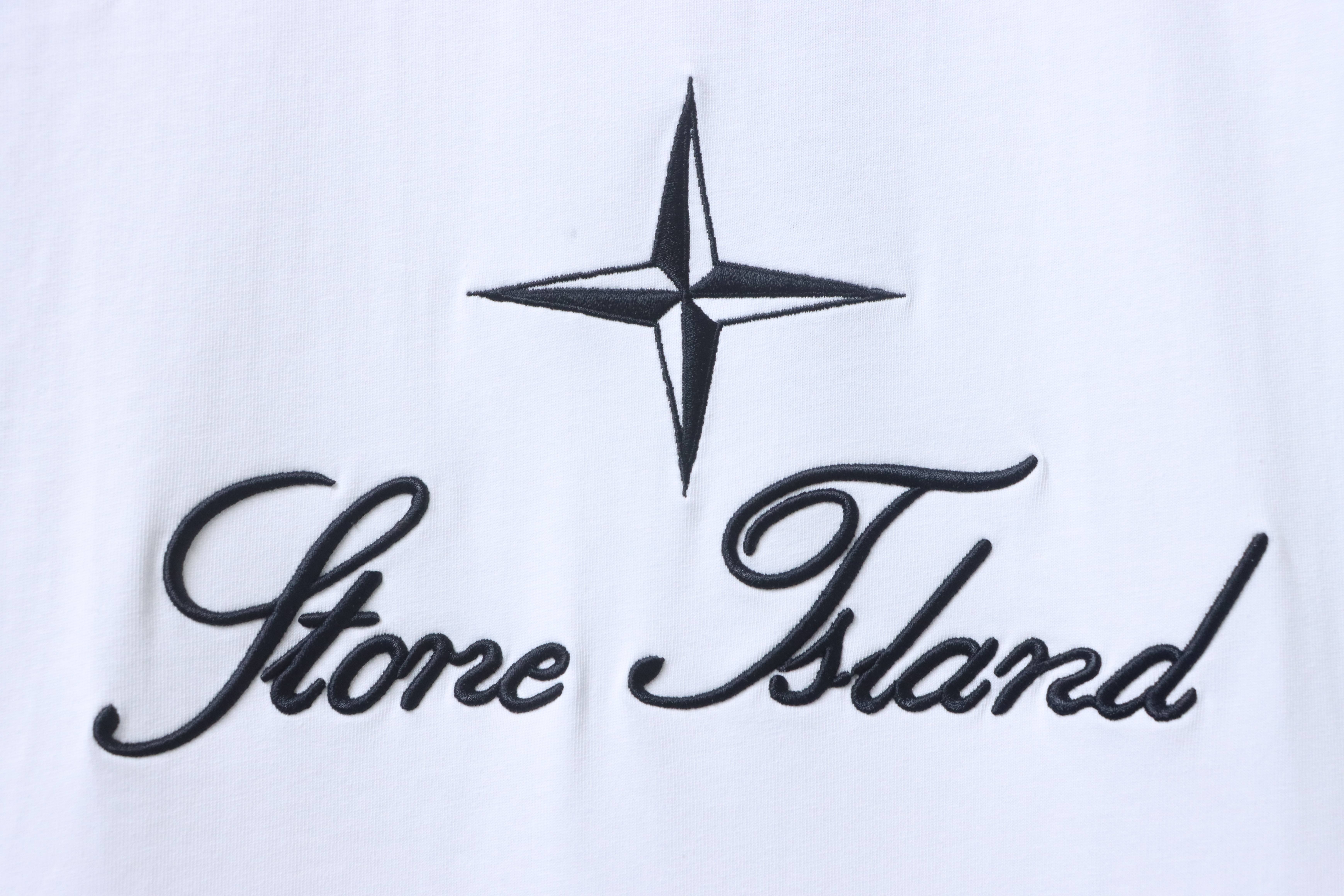 Stone Island Embroidered Script Logo T-Shirt White