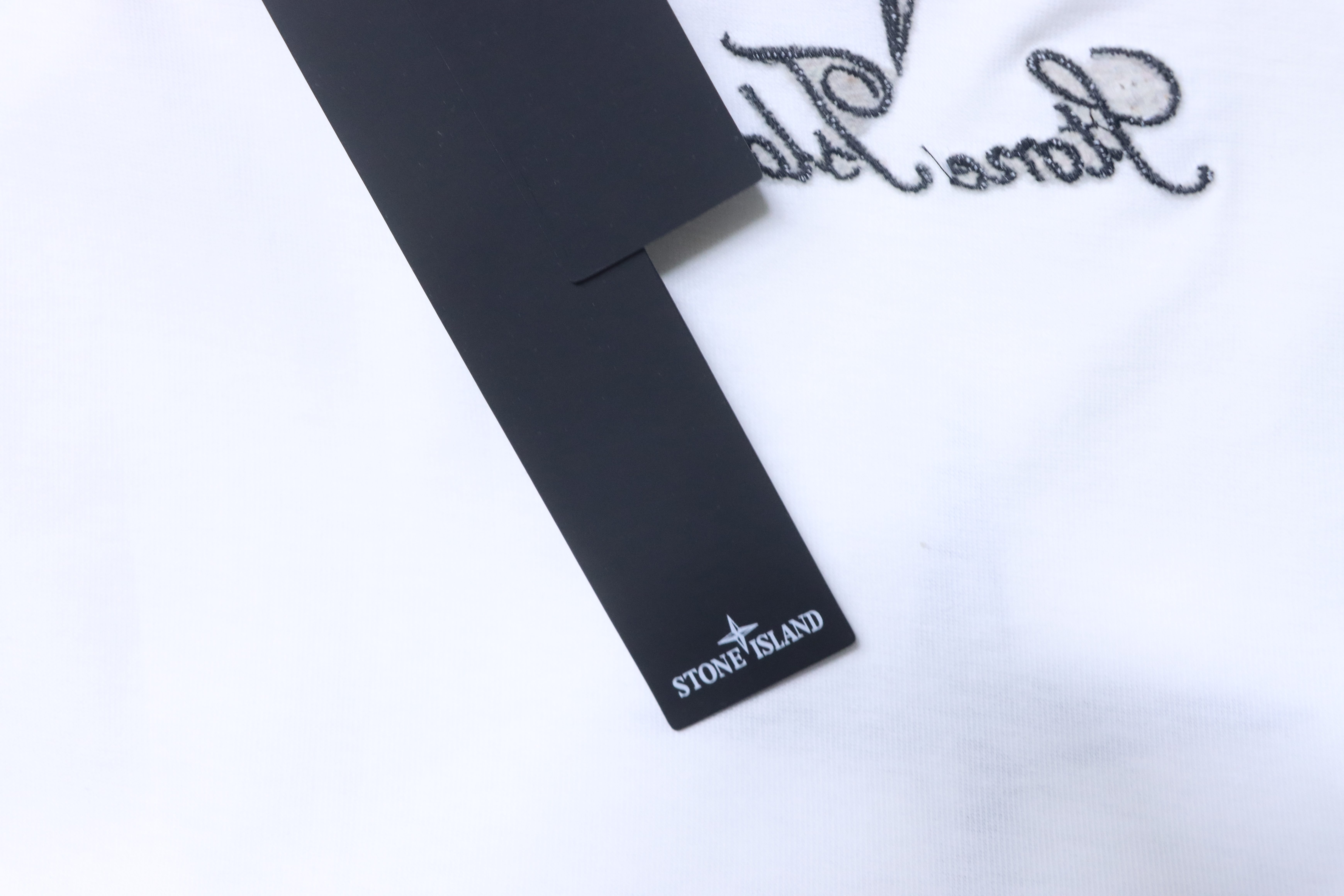 Stone Island Embroidered Script Logo T-Shirt White