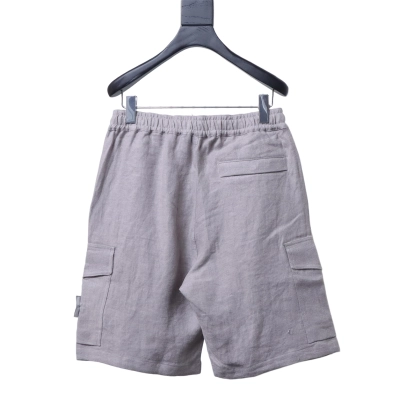 Stone Island Linen Cargo Shorts Gray 02
