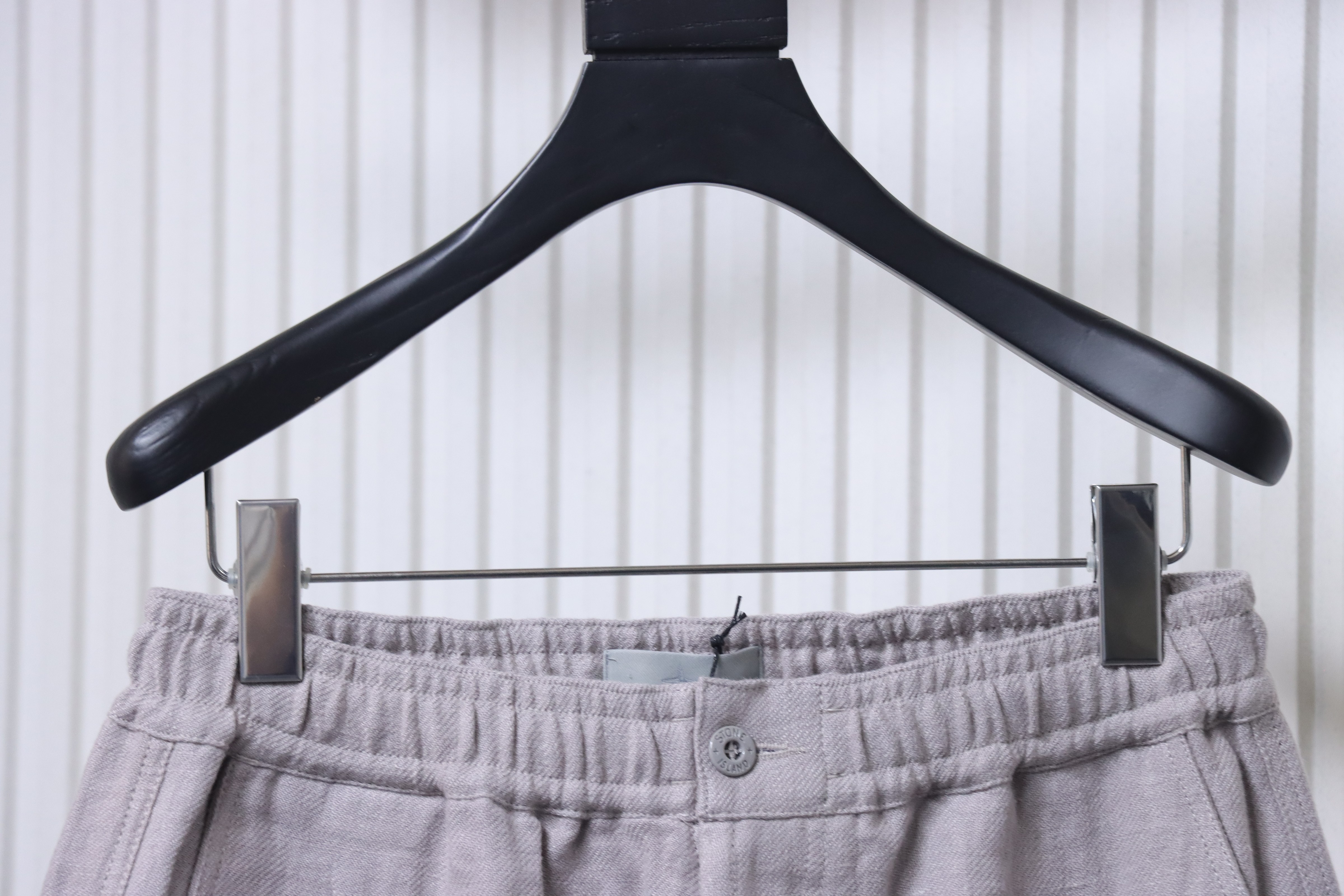 Stone Island Linen Cargo Shorts Gray