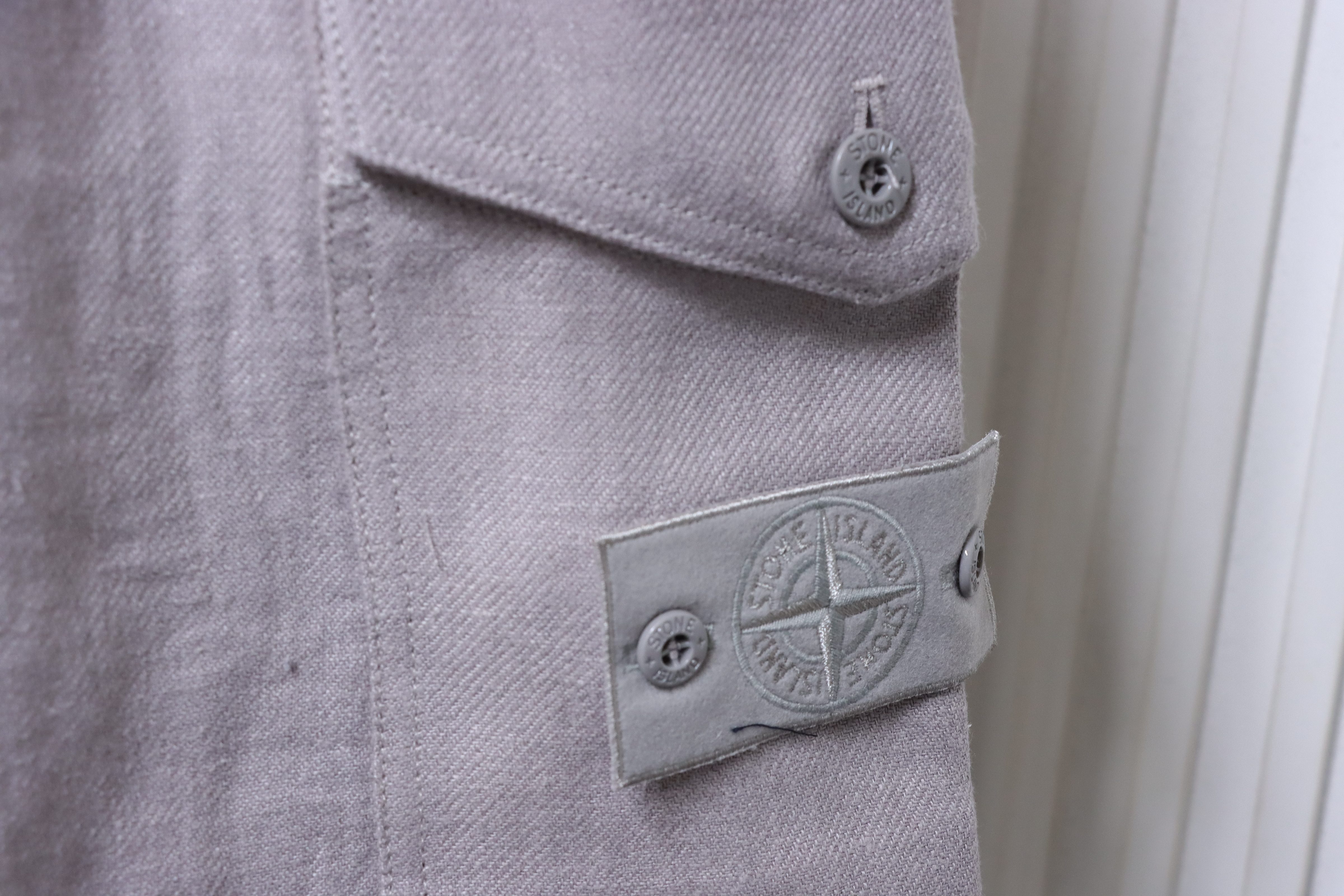 Stone Island Linen Cargo Shorts Gray