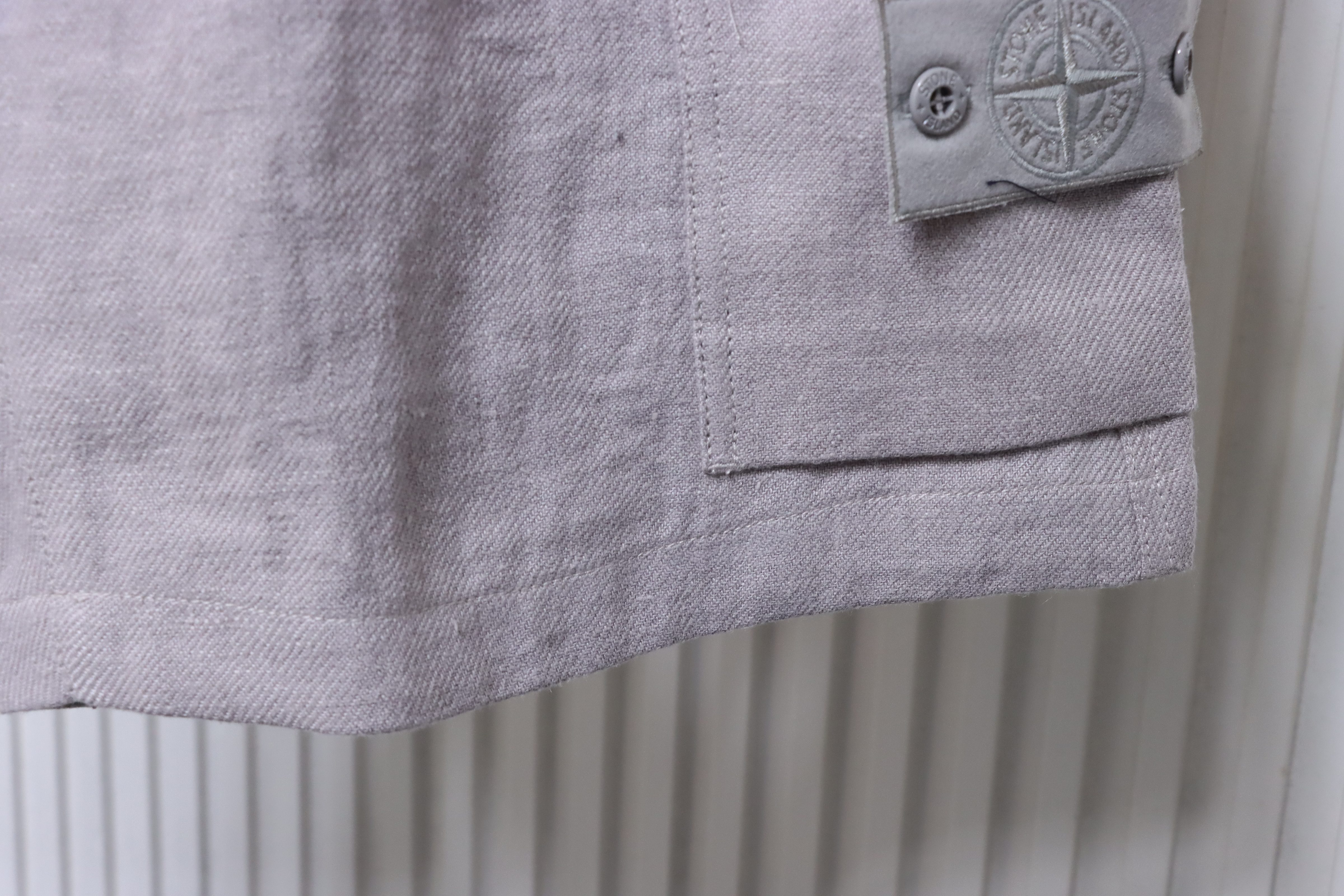 Stone Island Linen Cargo Shorts Gray