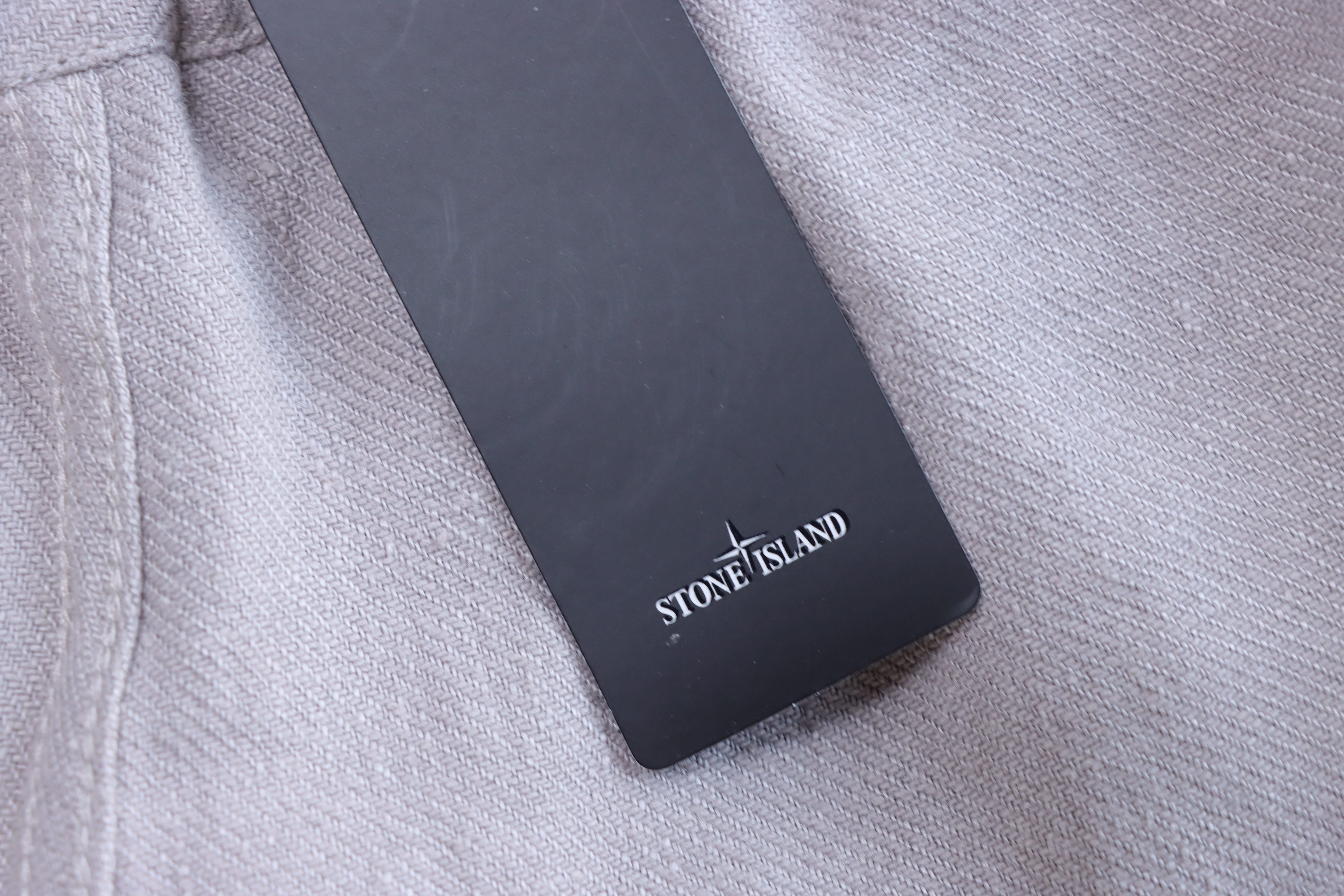 Stone Island Linen Cargo Shorts Gray