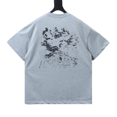 Stone Island Map Graphic Back Print T-Shirt Heather Gray 01