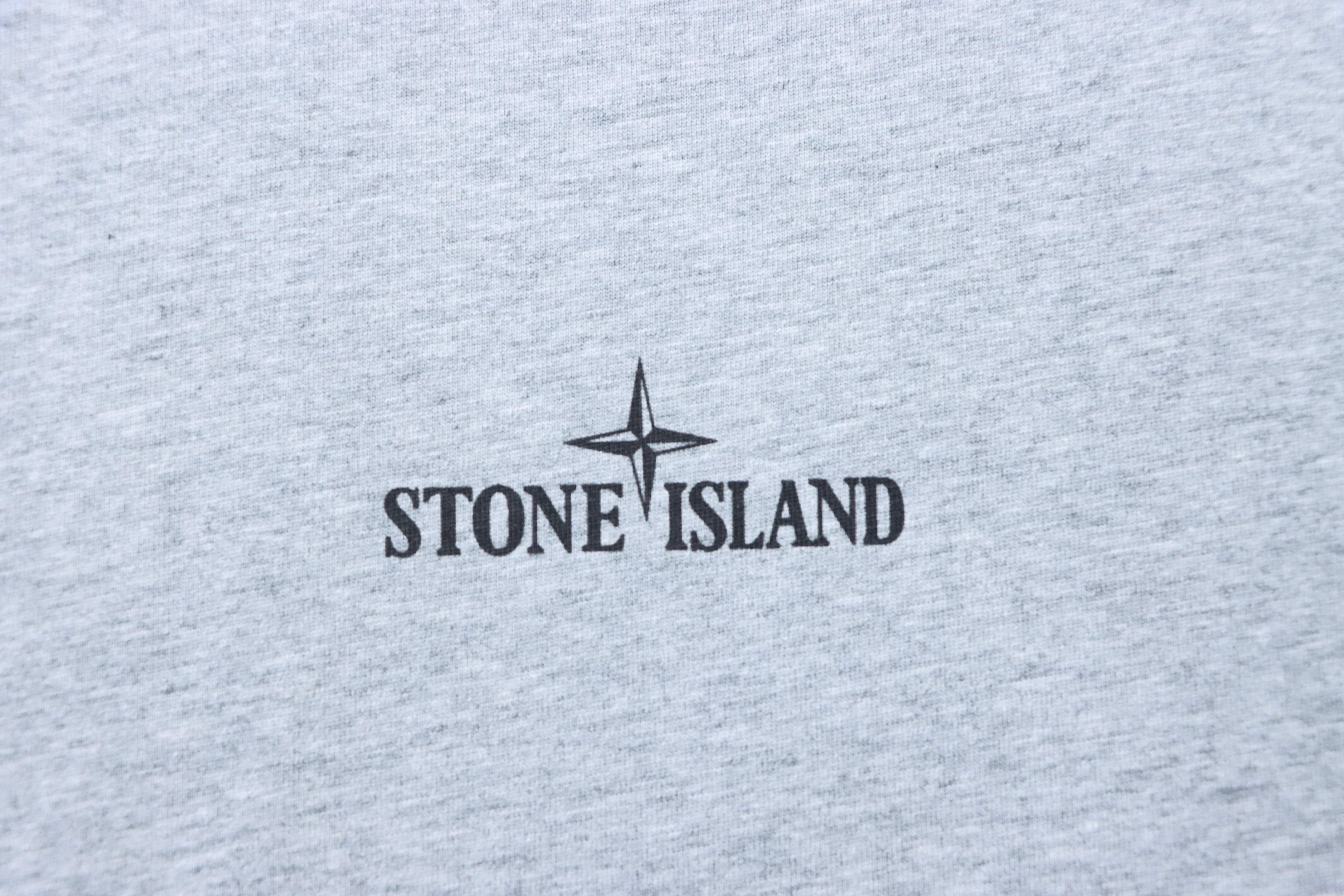 Stone Island Map Graphic Back Print T-Shirt Heather Gray