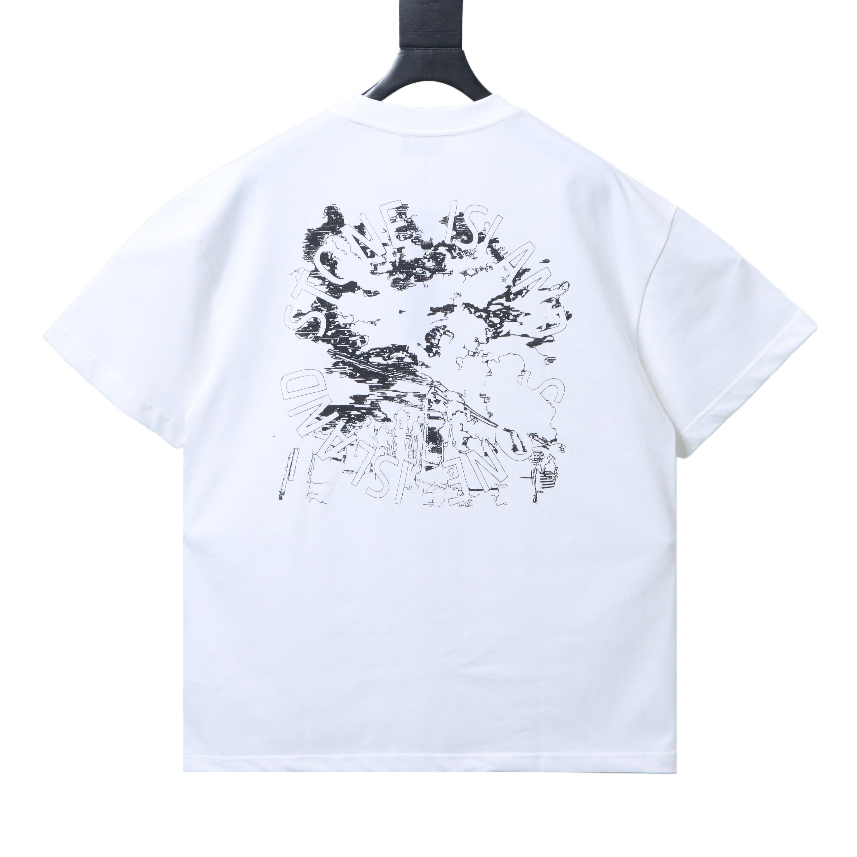 Stone Island Map Graphic Back Print T-Shirt White