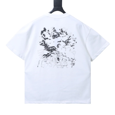 Stone Island Map Graphic Back Print T-Shirt White 01