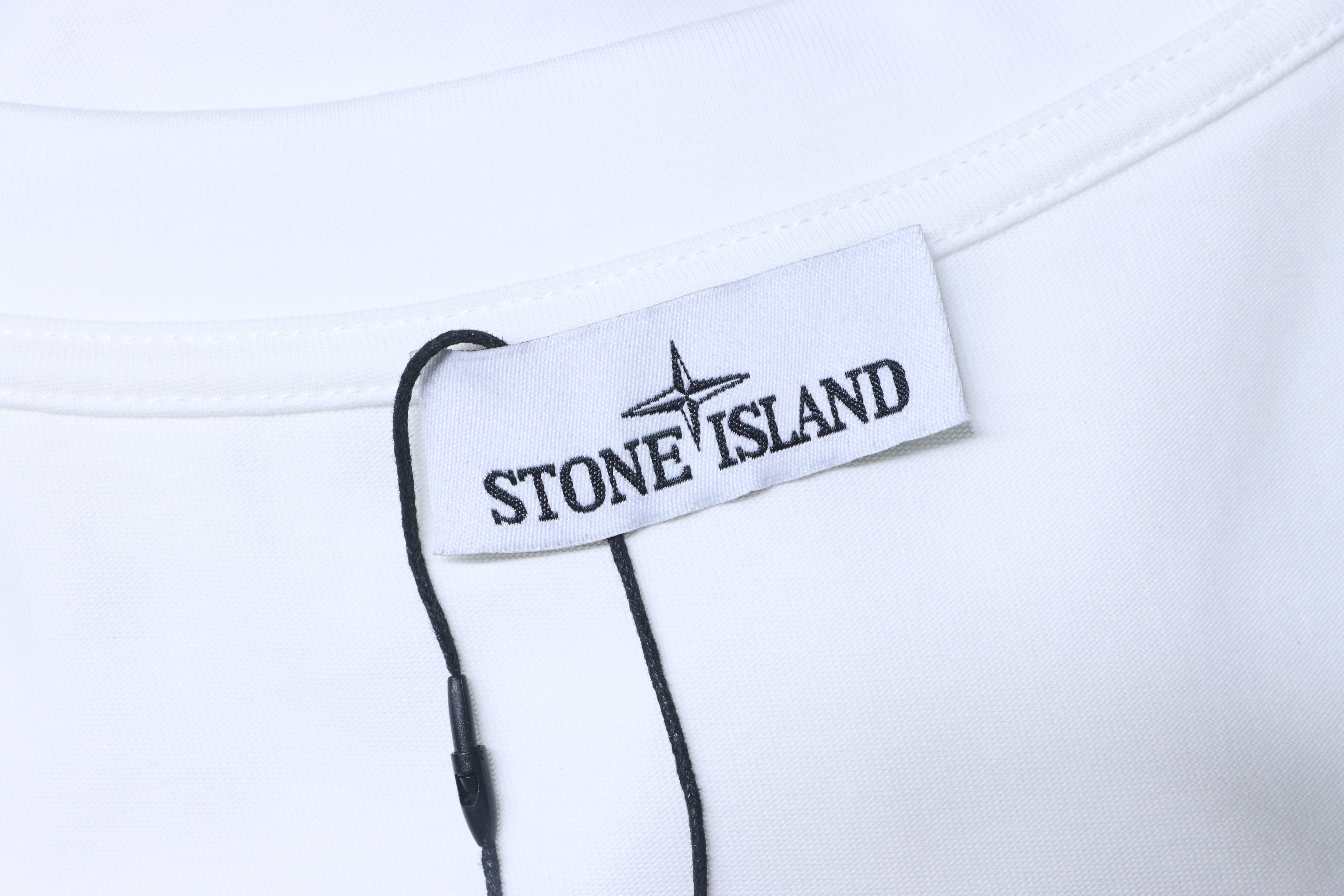 Stone Island Map Graphic Back Print T-Shirt White