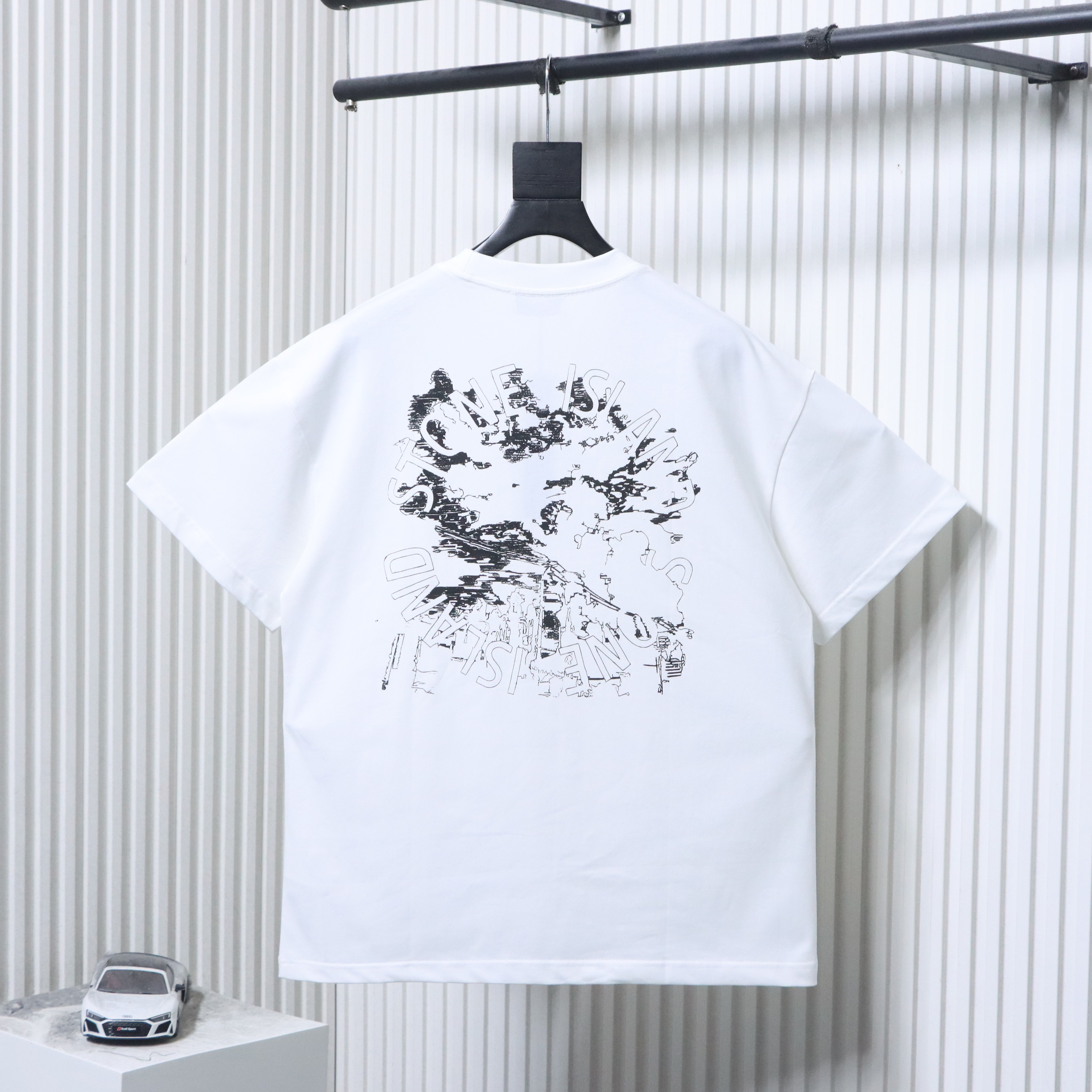 Stone Island Map Graphic Back Print T-Shirt White