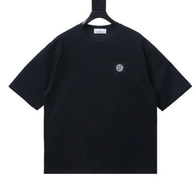 Stone Island Mini Compass Chest Badge T-Shirt Black 01