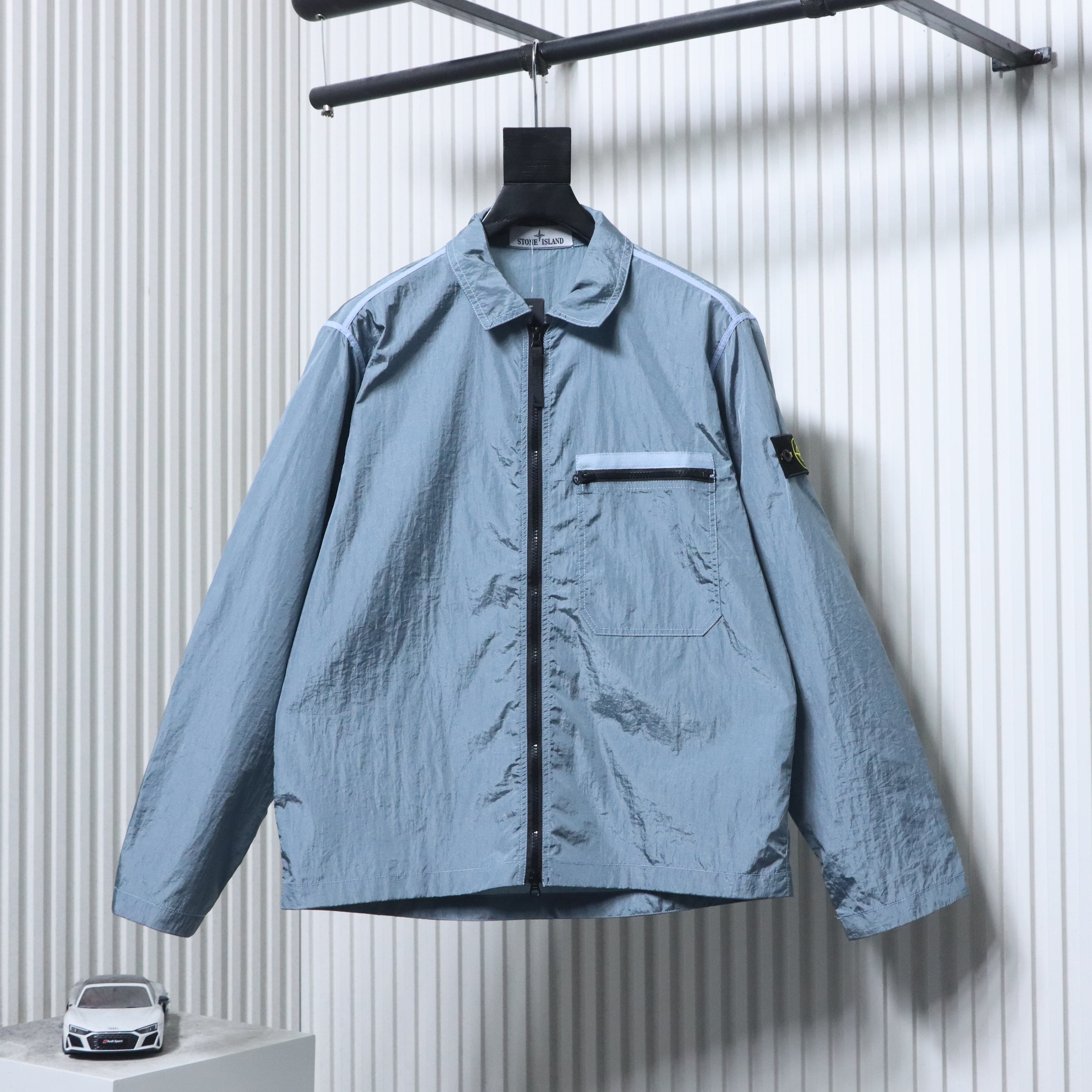 Stone Island Nylon Metal Zip Jacket Steel Blue