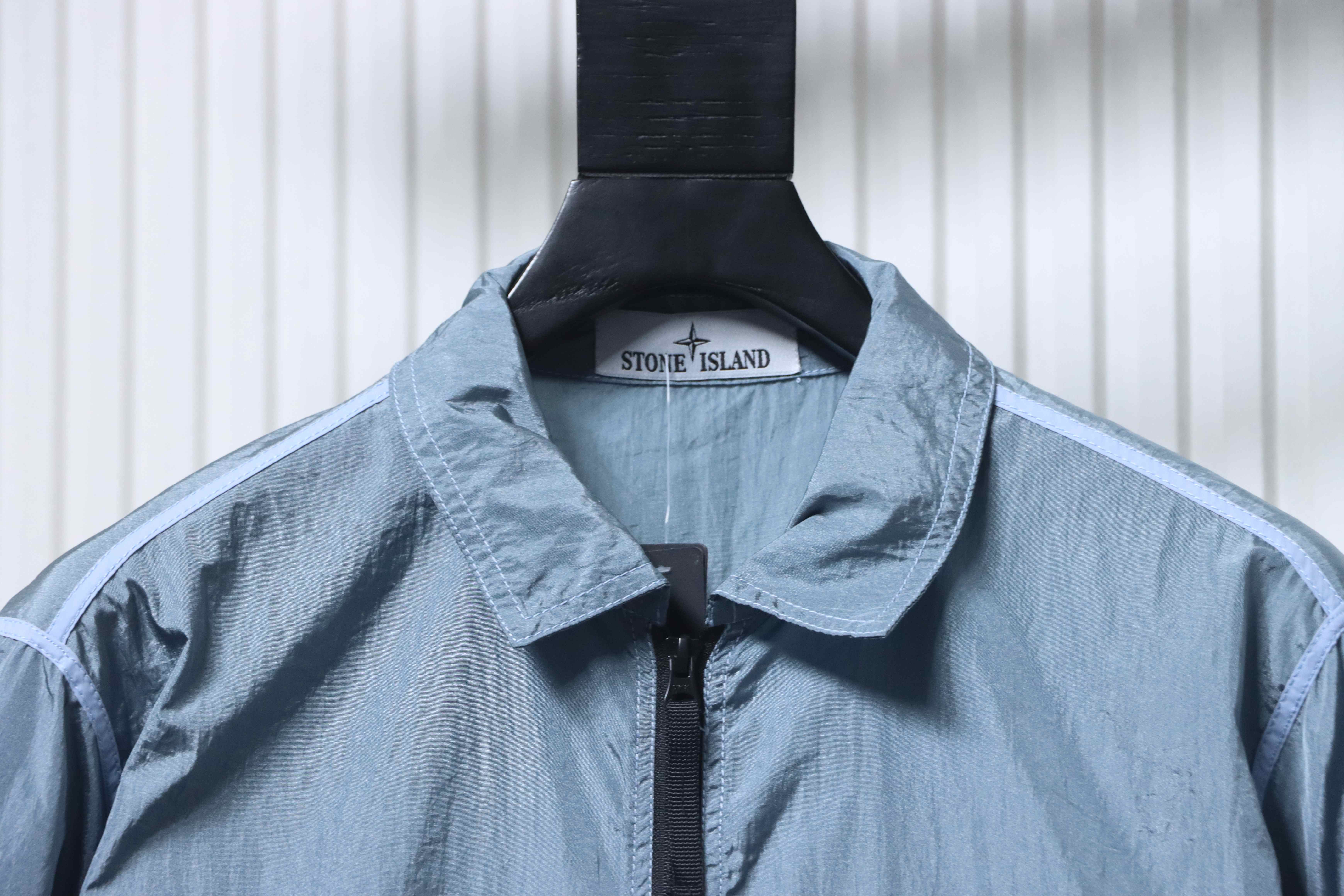 Stone Island Nylon Metal Zip Jacket Steel Blue