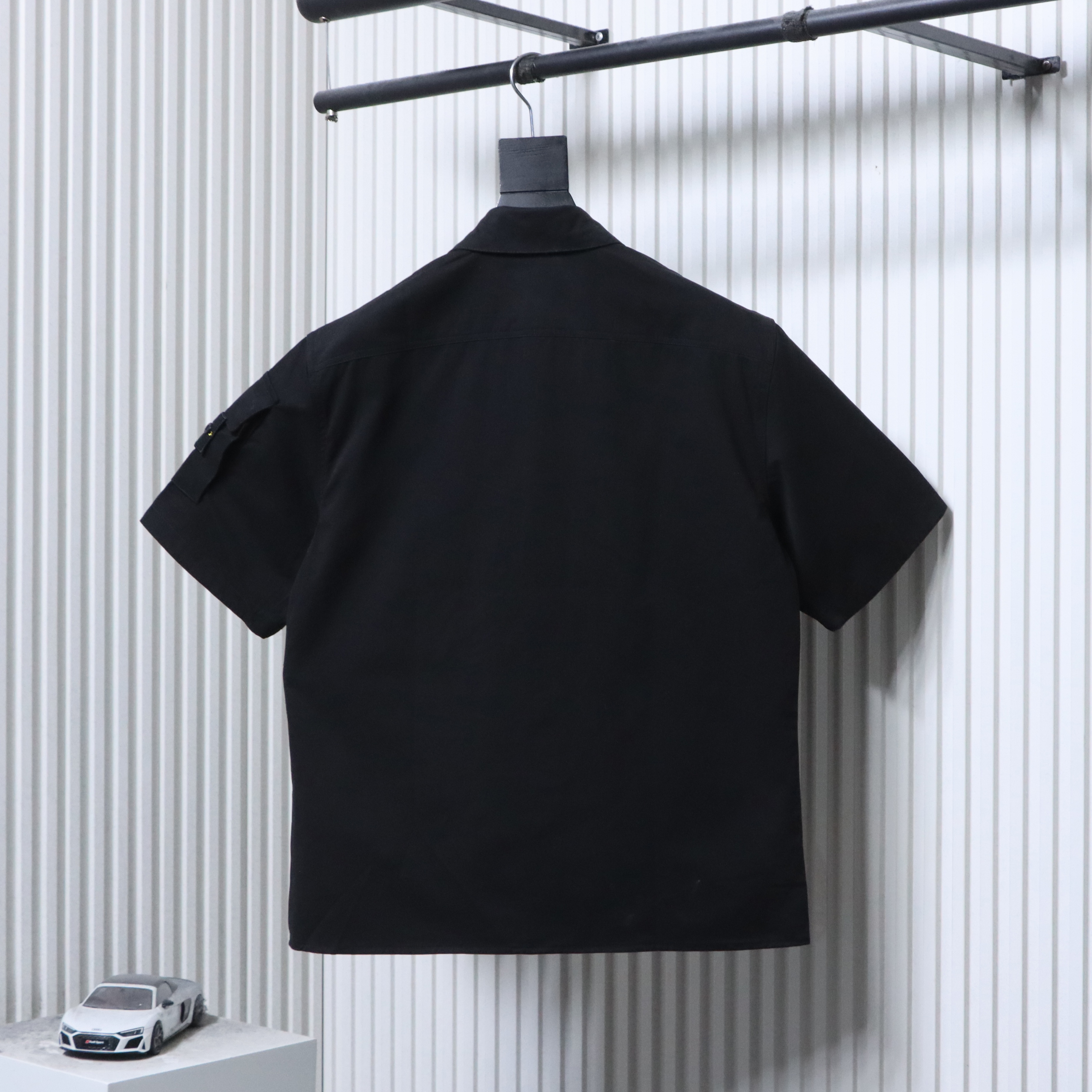 Stone Island Short-Sleeve Utility Overshirt Black