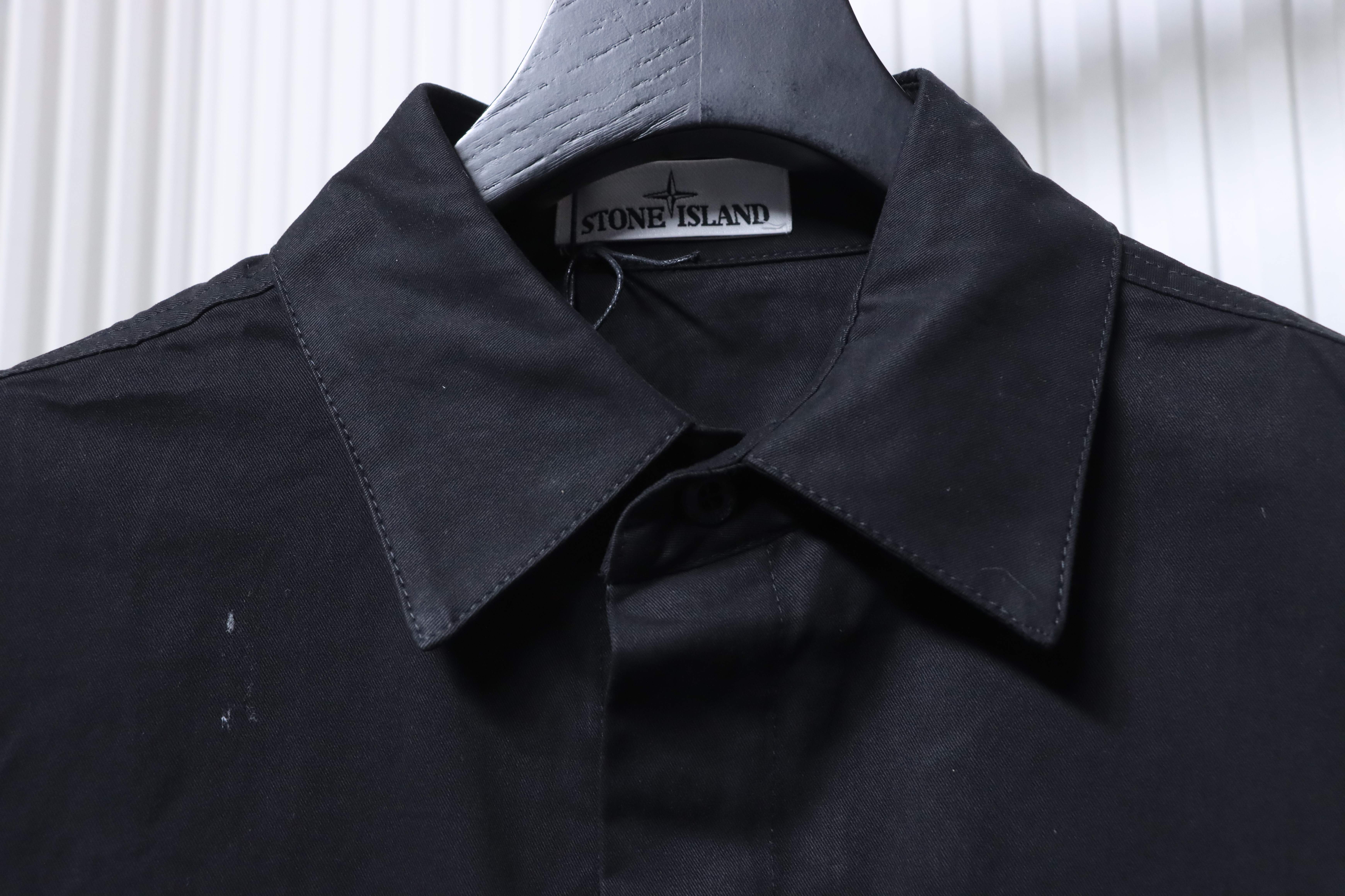 Stone Island Short-Sleeve Utility Overshirt Black