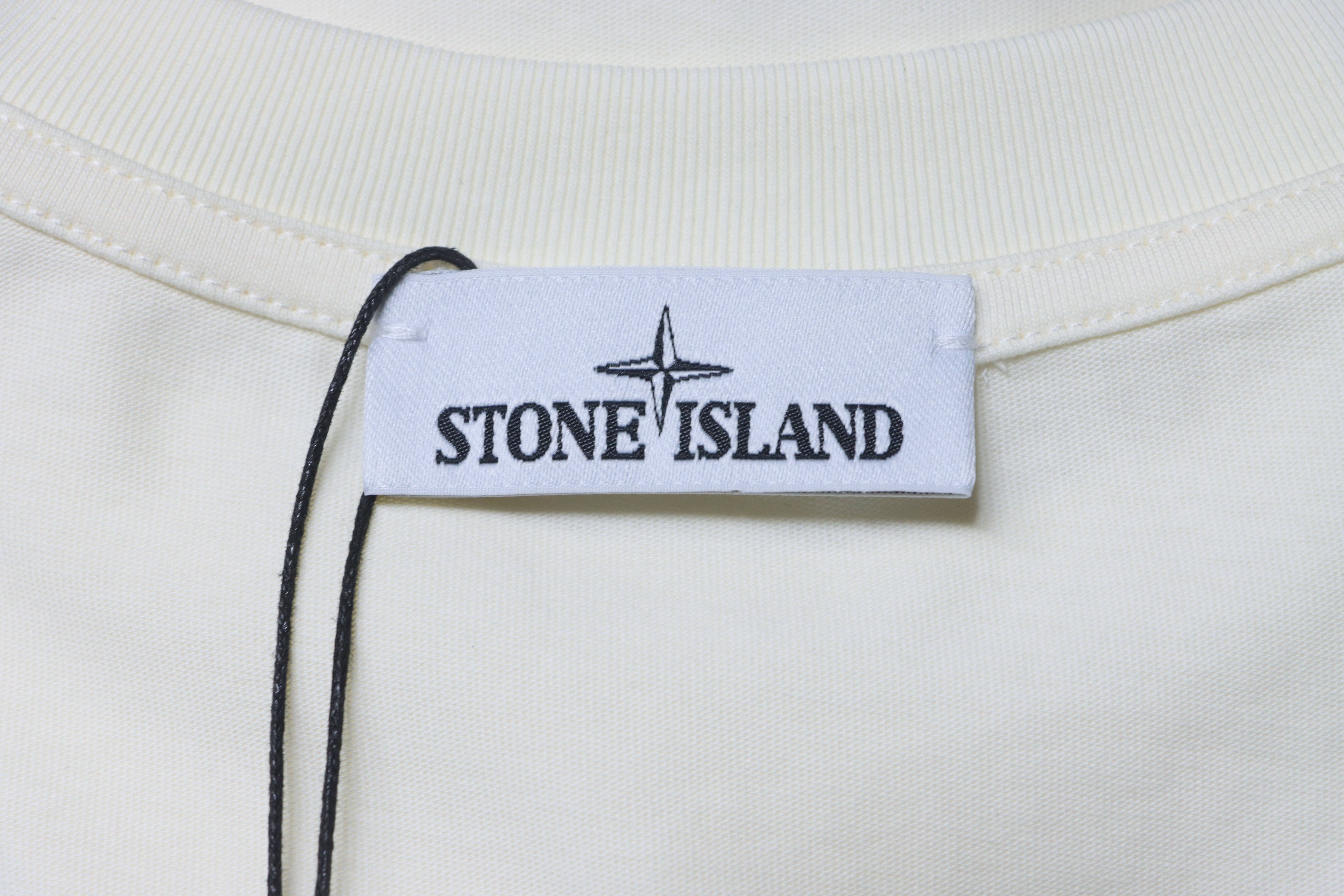 Stone Island Sleeve Badge Drop-Shoulder T-Shirt Cream