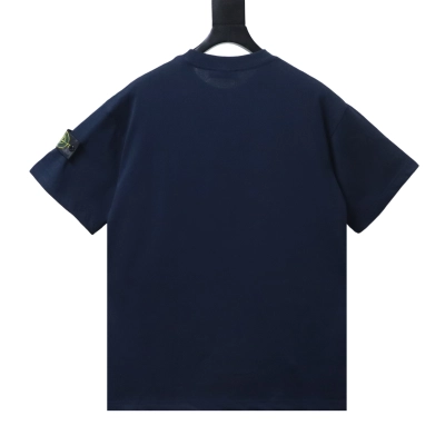 Stone Island Sleeve Badge Drop-Shoulder T-Shirt Navy 02