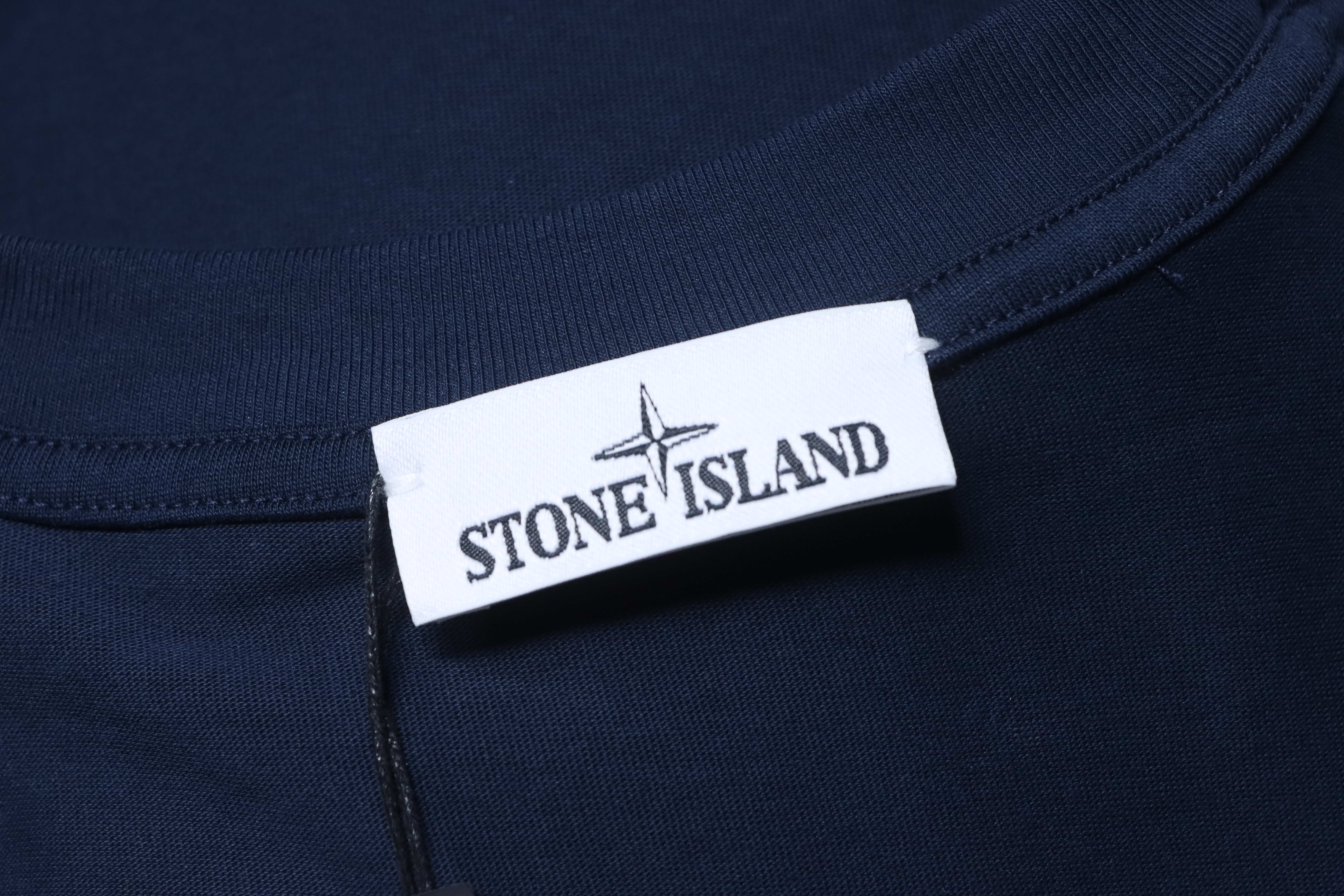 Stone Island Sleeve Badge Drop-Shoulder T-Shirt Navy