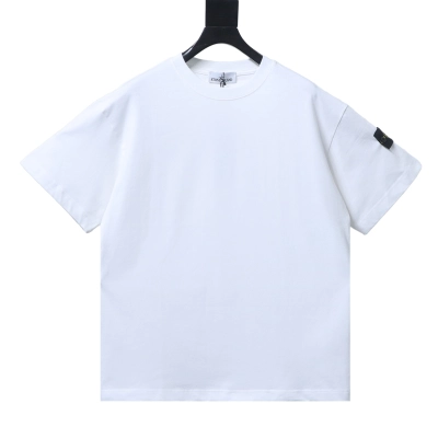 Stone Island Sleeve Badge Drop-Shoulder T-Shirt White 01