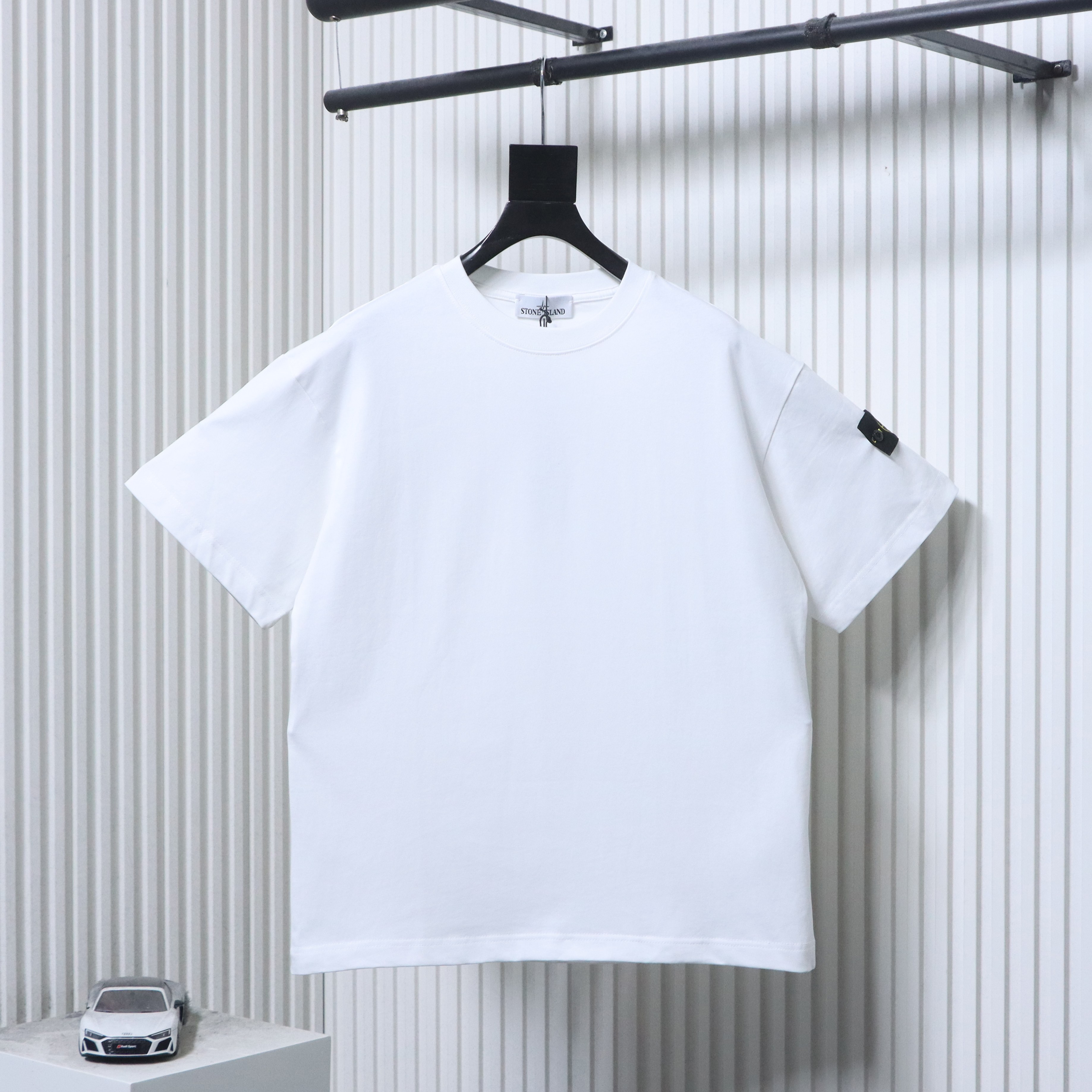 Stone Island Sleeve Badge Drop-Shoulder T-Shirt White