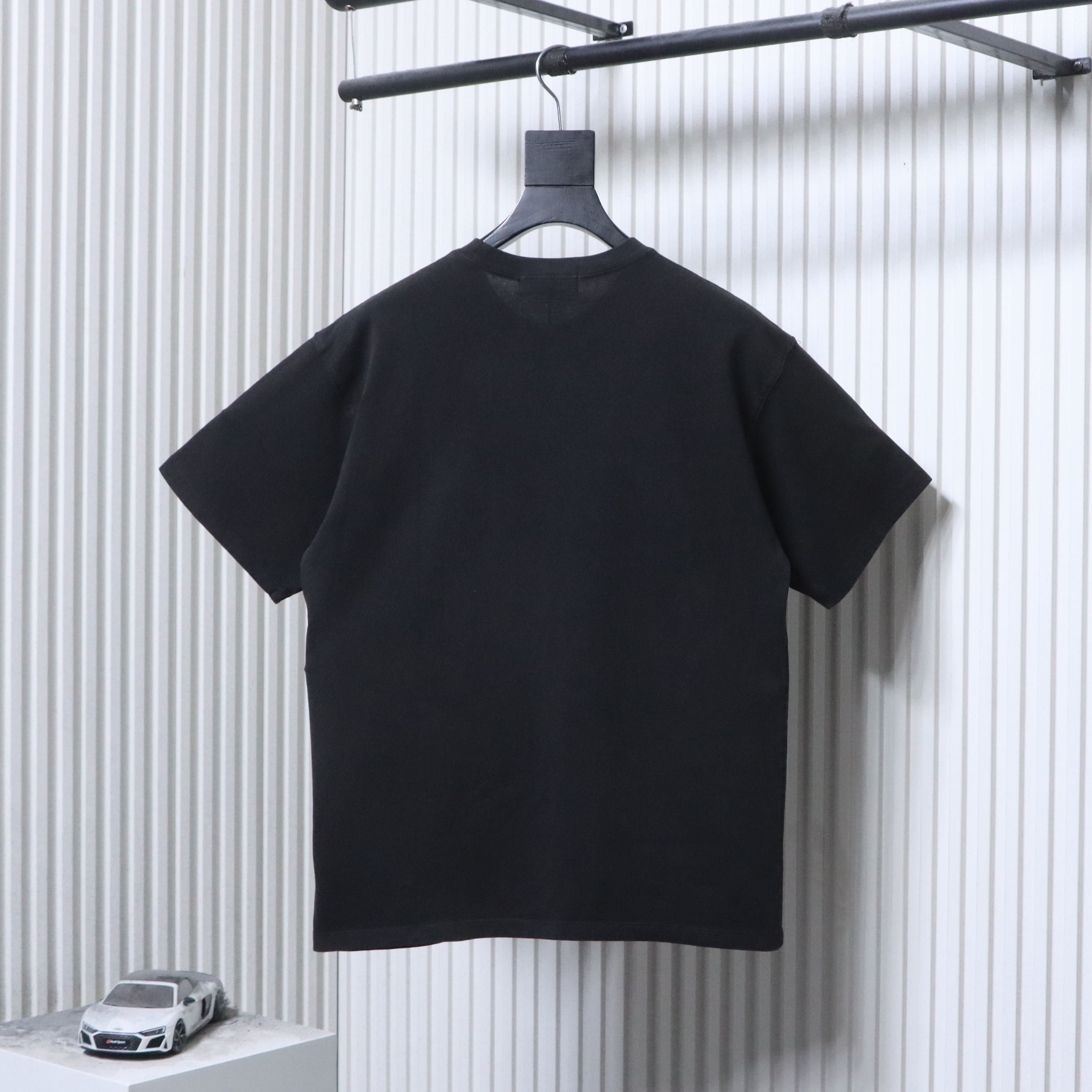 Stone Island Square Logo Embroidered Washed T-Shirt Black