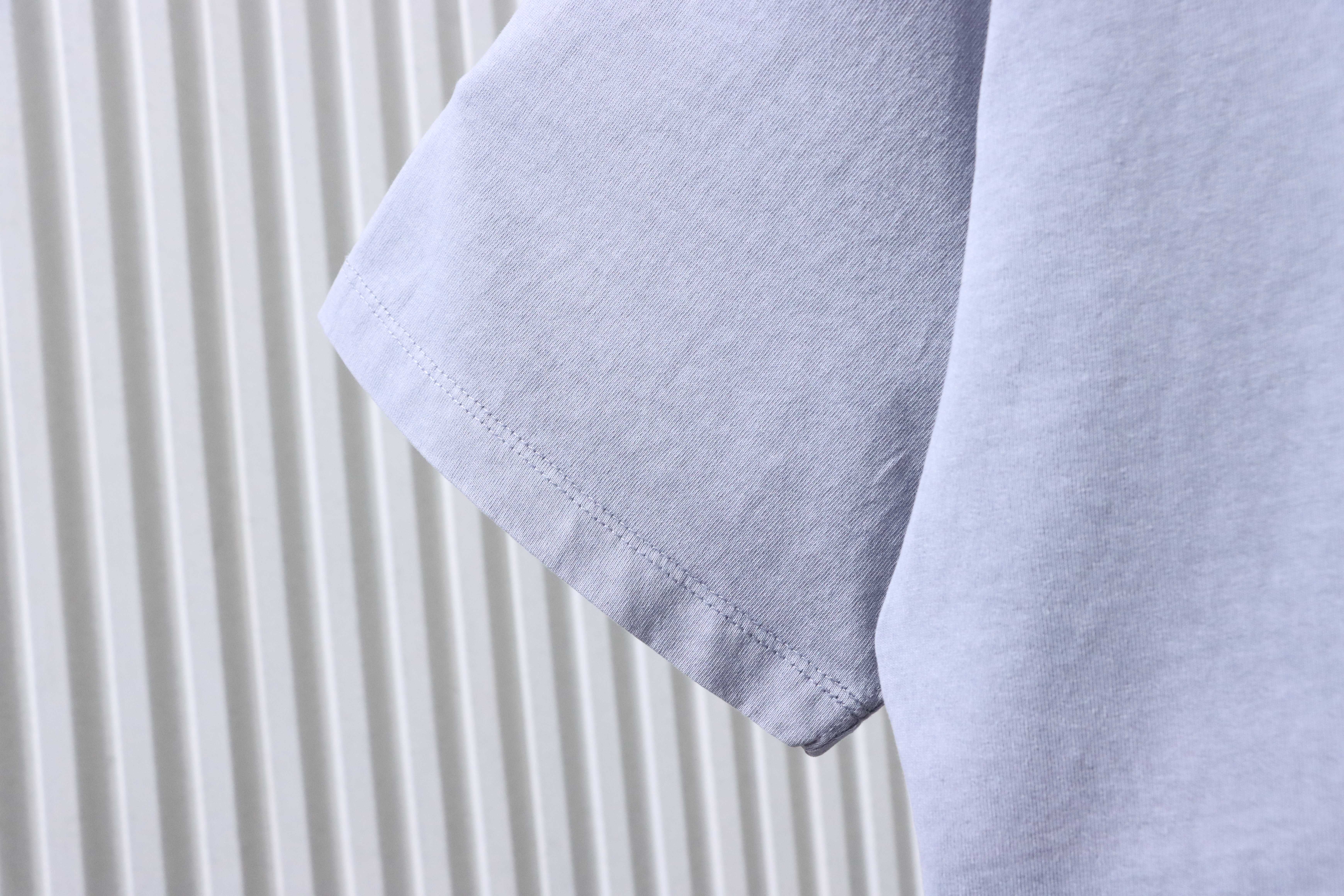 Stone Island Square Logo Embroidered Washed T-Shirt Light Gray