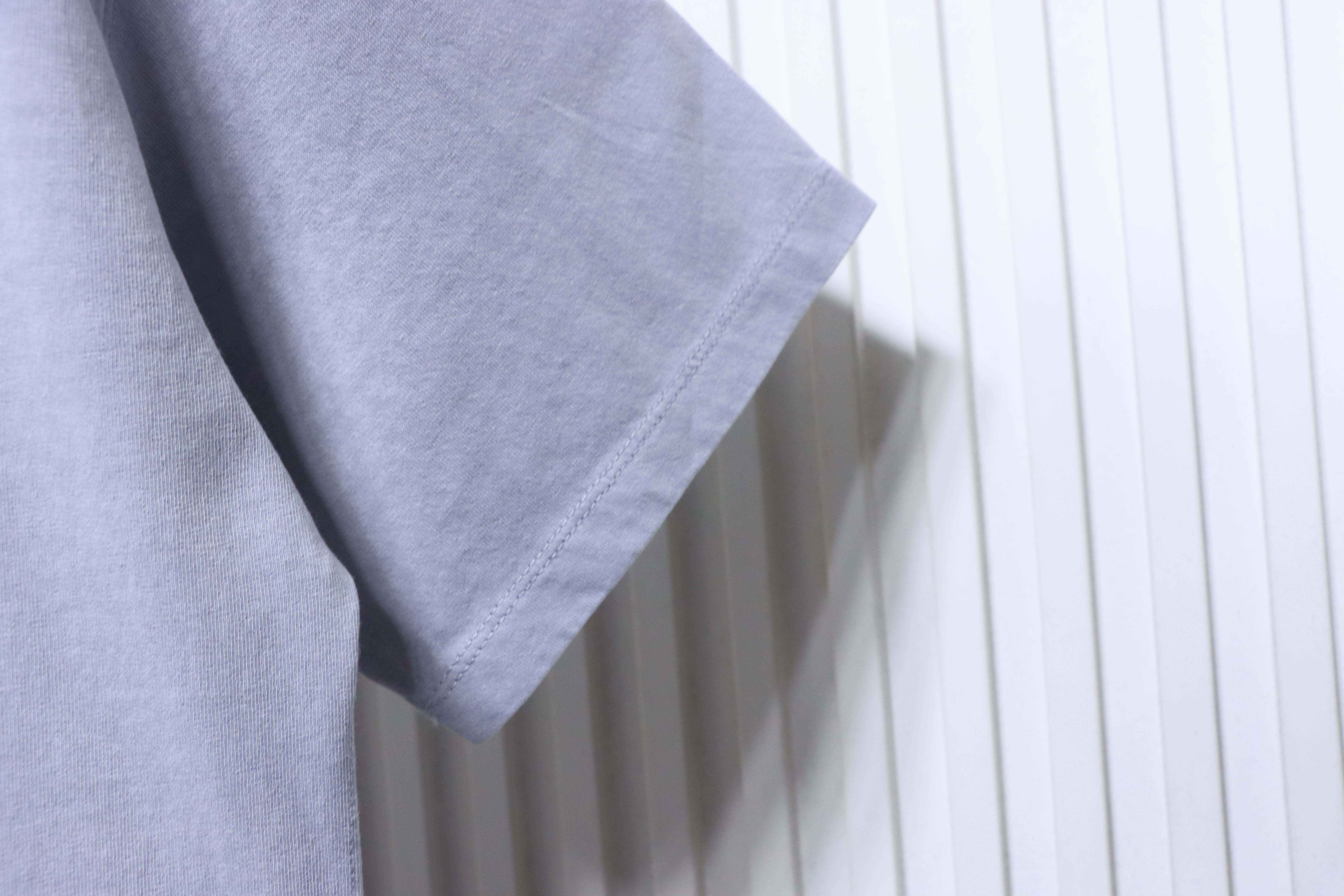 Stone Island Square Logo Embroidered Washed T-Shirt Light Gray
