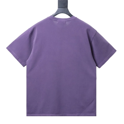 Stone Island Square Logo Embroidered Washed T-Shirt Purple 02