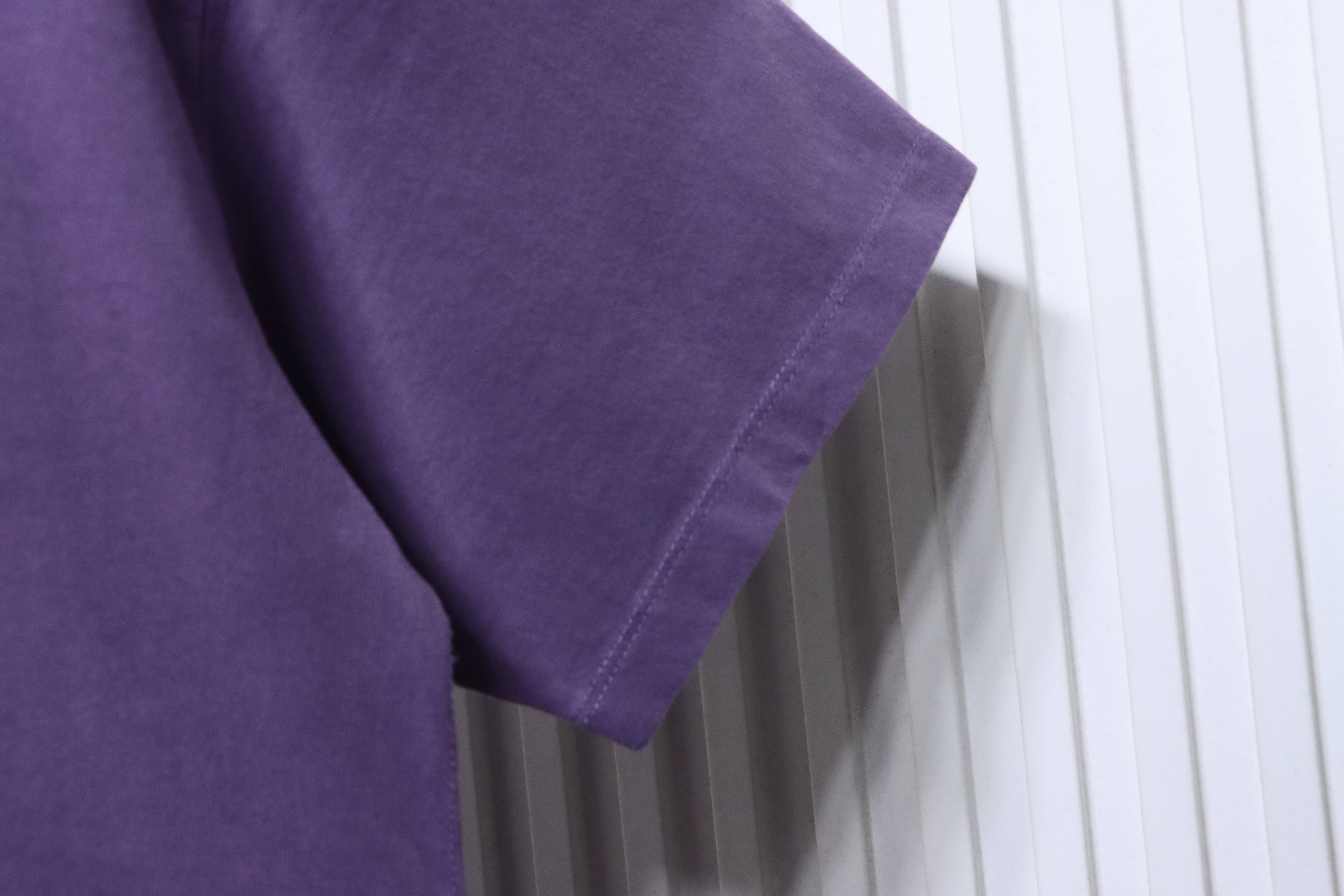 Stone Island Square Logo Embroidered Washed T-Shirt Purple