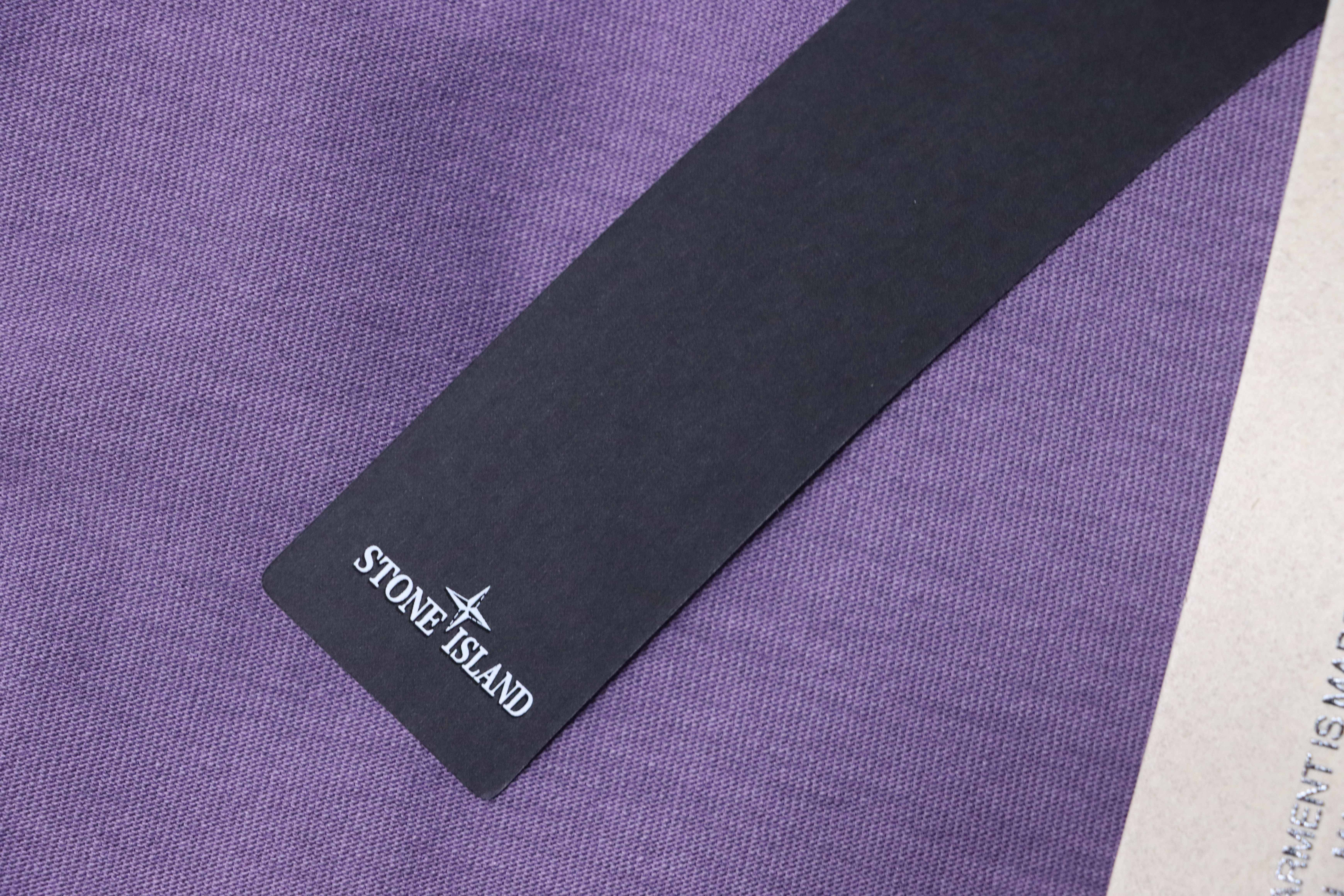 Stone Island Square Logo Embroidered Washed T-Shirt Purple