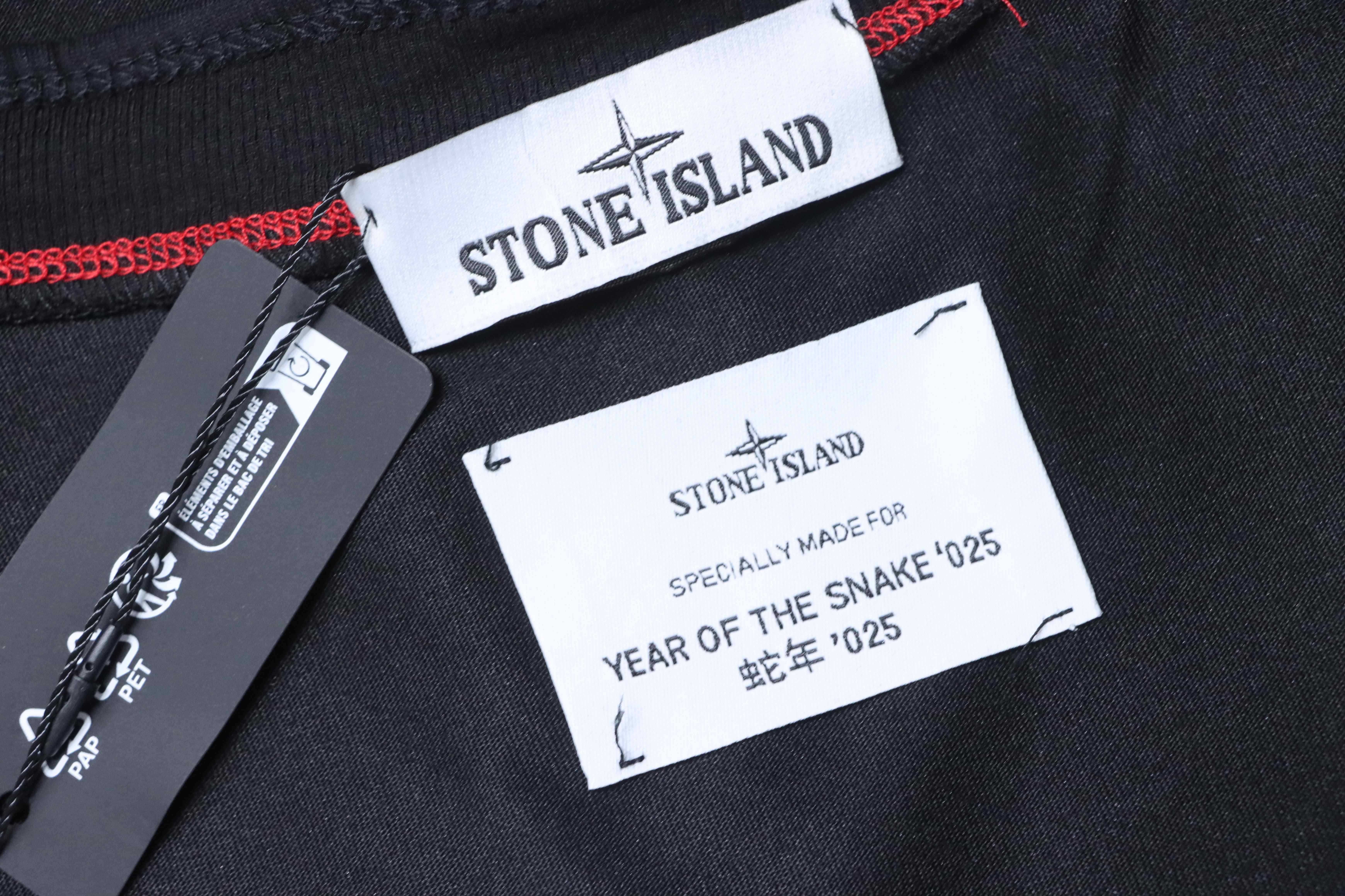 Stone Island SS25 Year of the Snake Logo T-Shirt Black