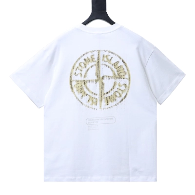 Stone Island SS26 Blurred Compass Back Print T-Shirt White 01
