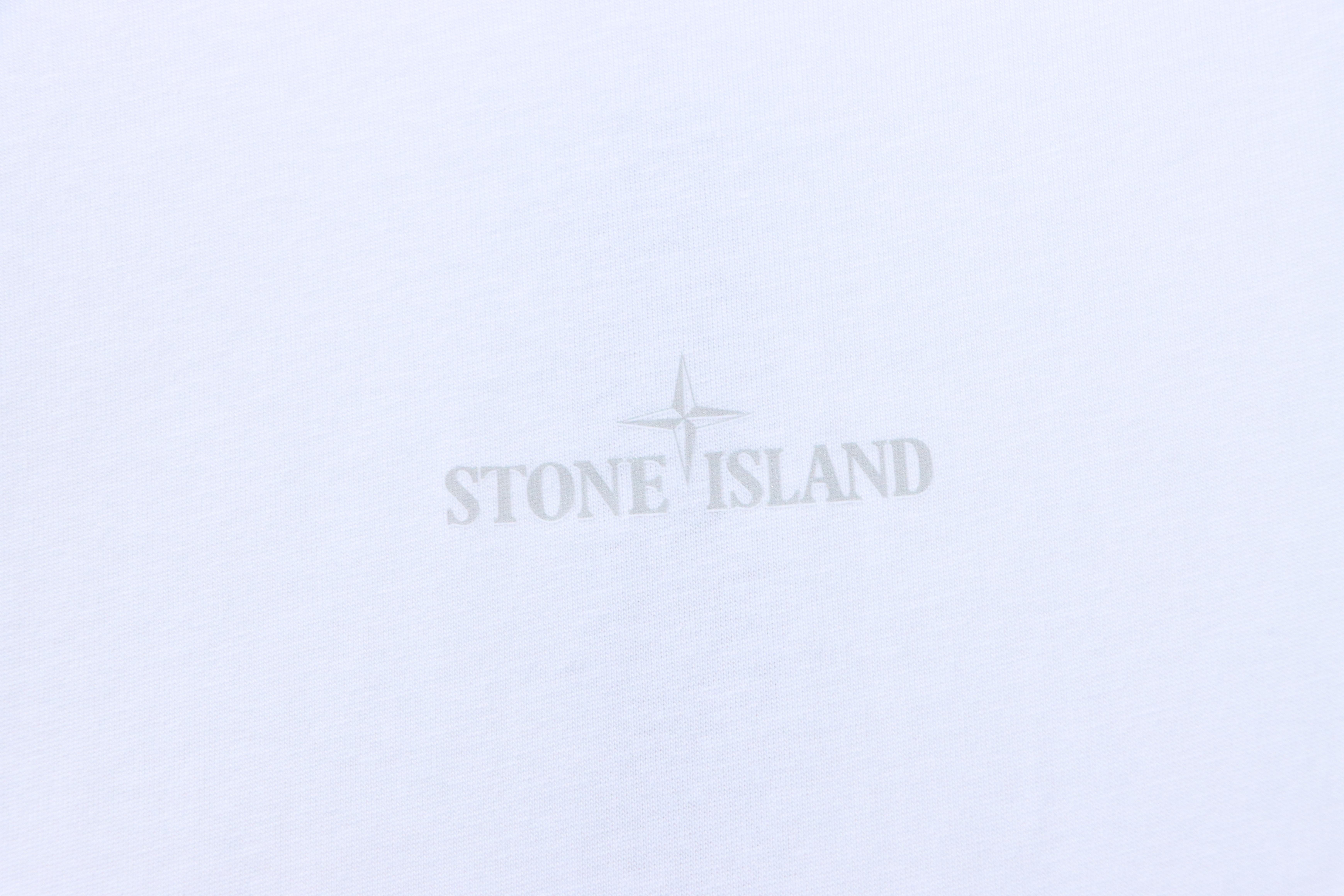 Stone Island SS26 Blurred Compass Back Print T-Shirt White