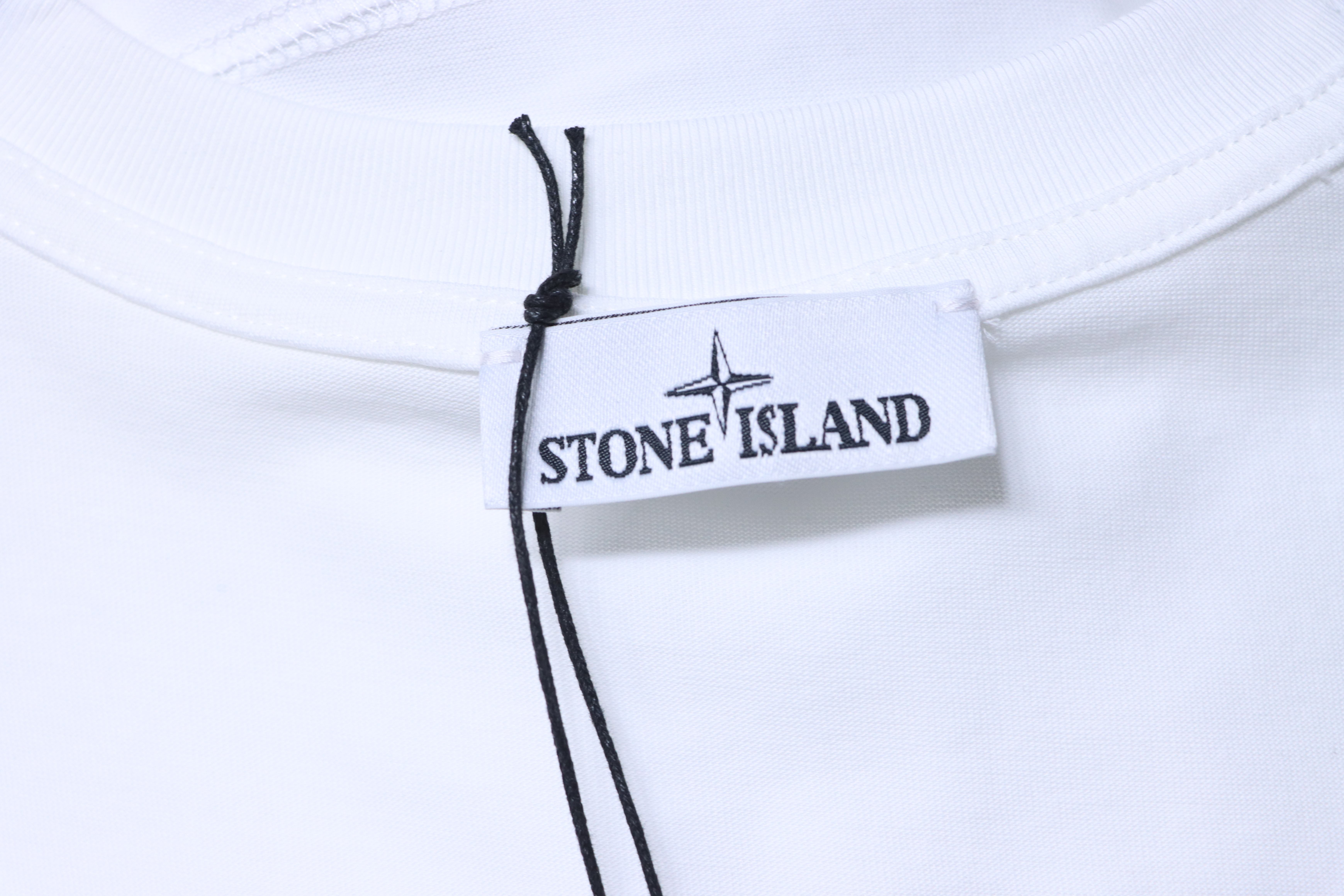 Stone Island SS26 Blurred Compass Back Print T-Shirt White