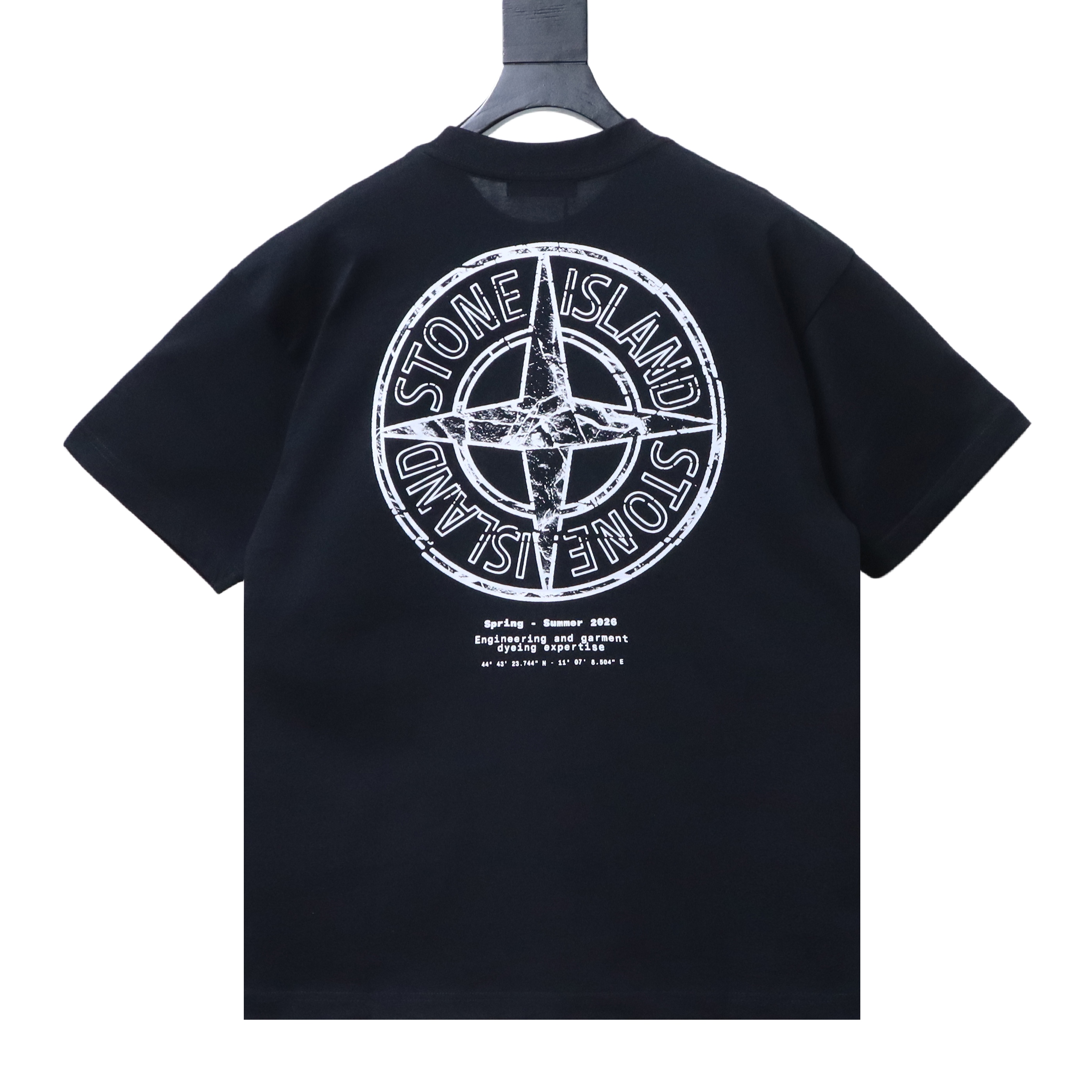 Stone Island SS26 Cracked Compass Back Print T-Shirt Black