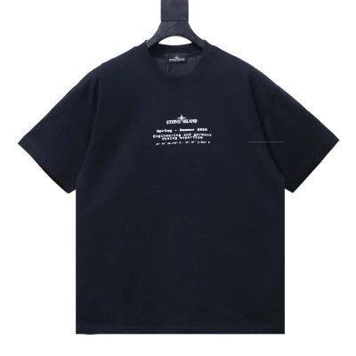 Stone Island SS26 Cracked Compass Back Print T-Shirt Black 02