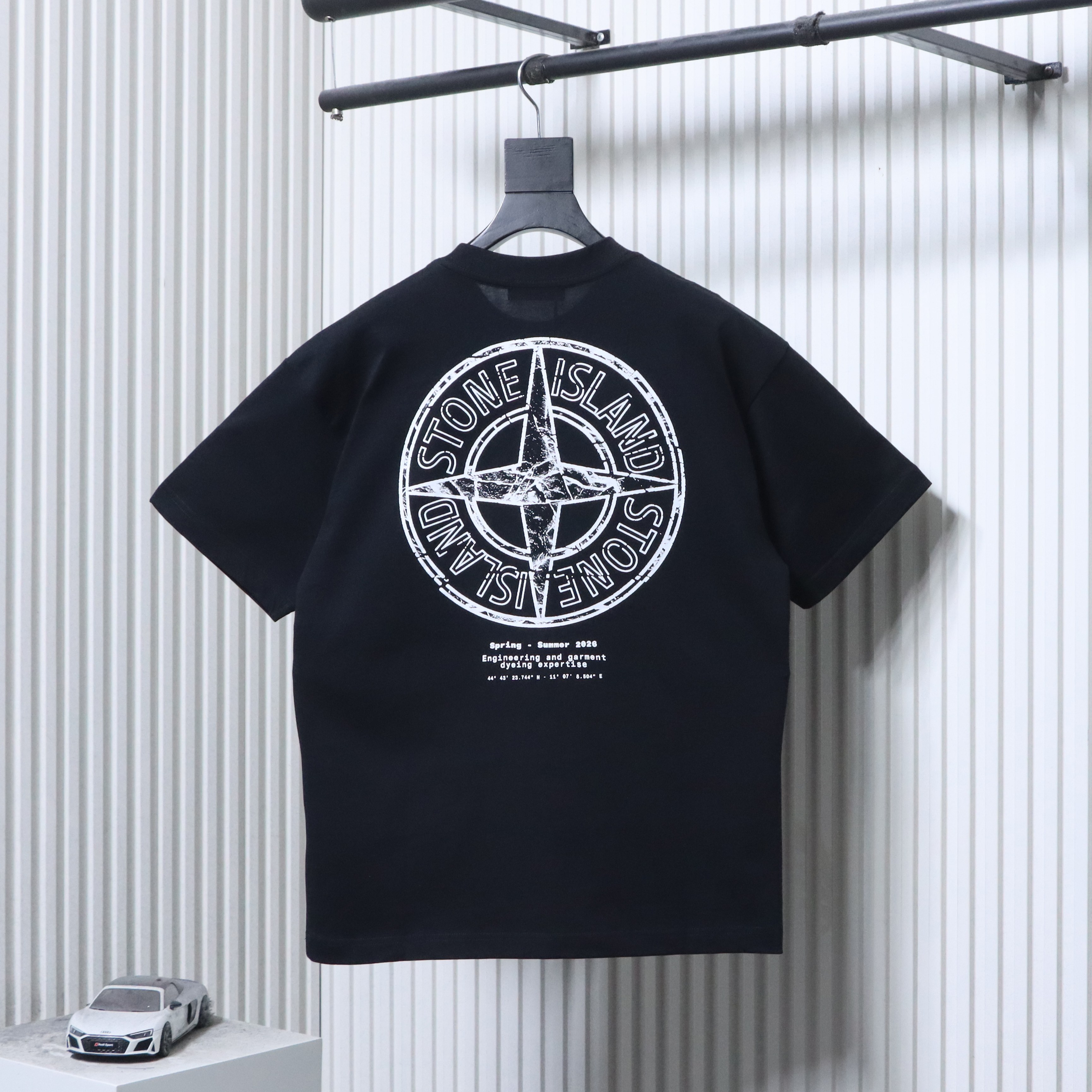 Stone Island SS26 Cracked Compass Back Print T-Shirt Black