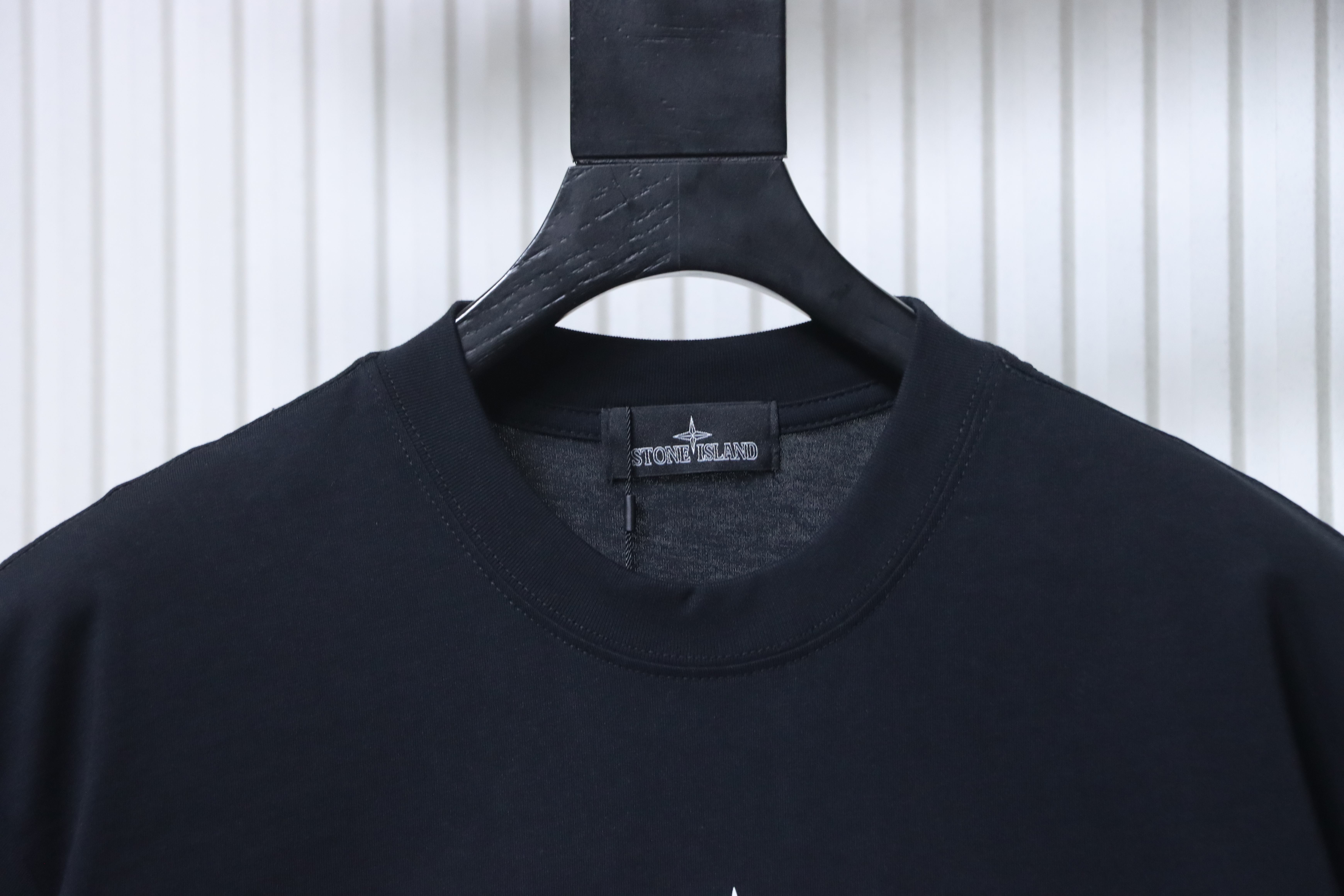 Stone Island SS26 Cracked Compass Back Print T-Shirt Black