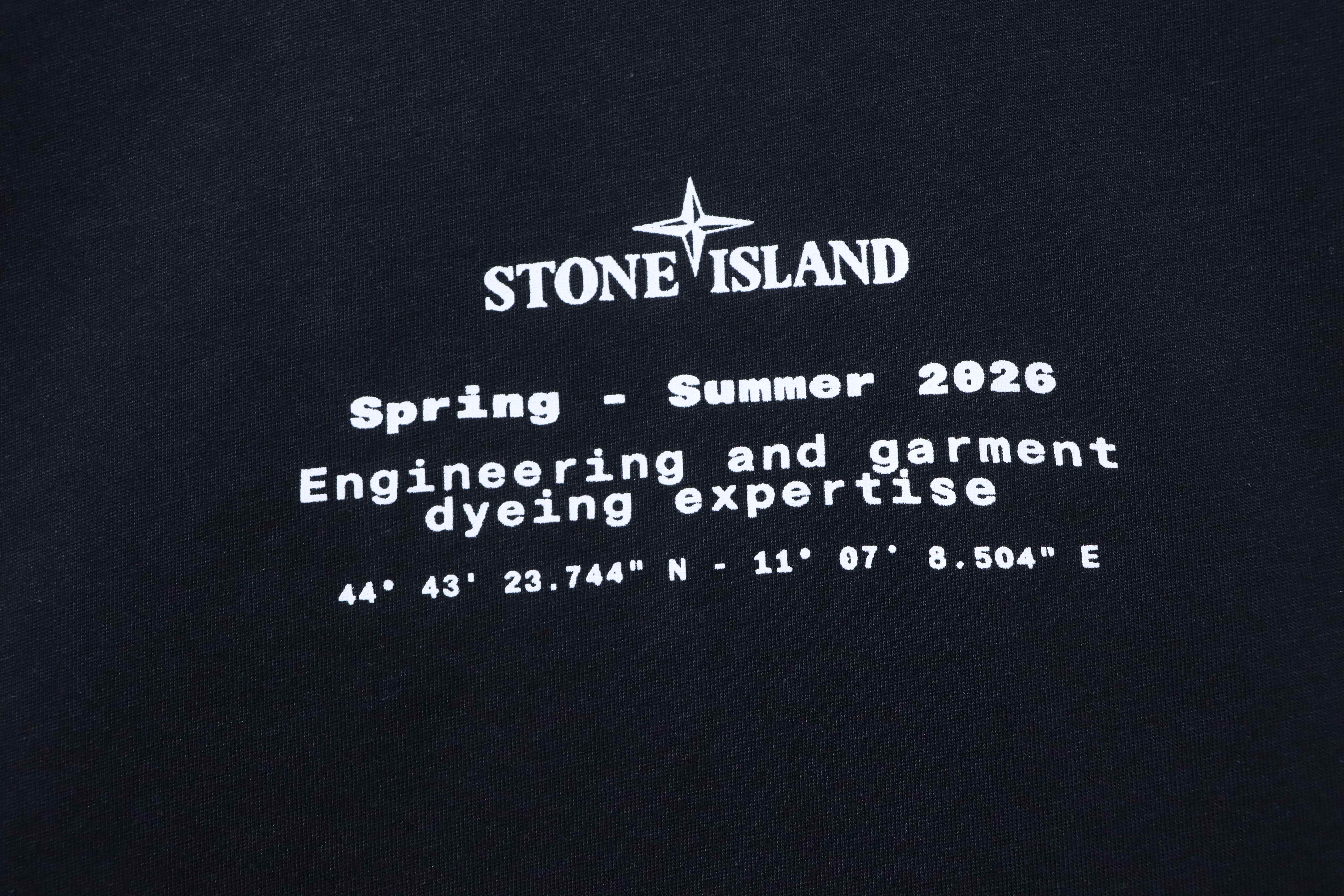 Stone Island SS26 Cracked Compass Back Print T-Shirt Black