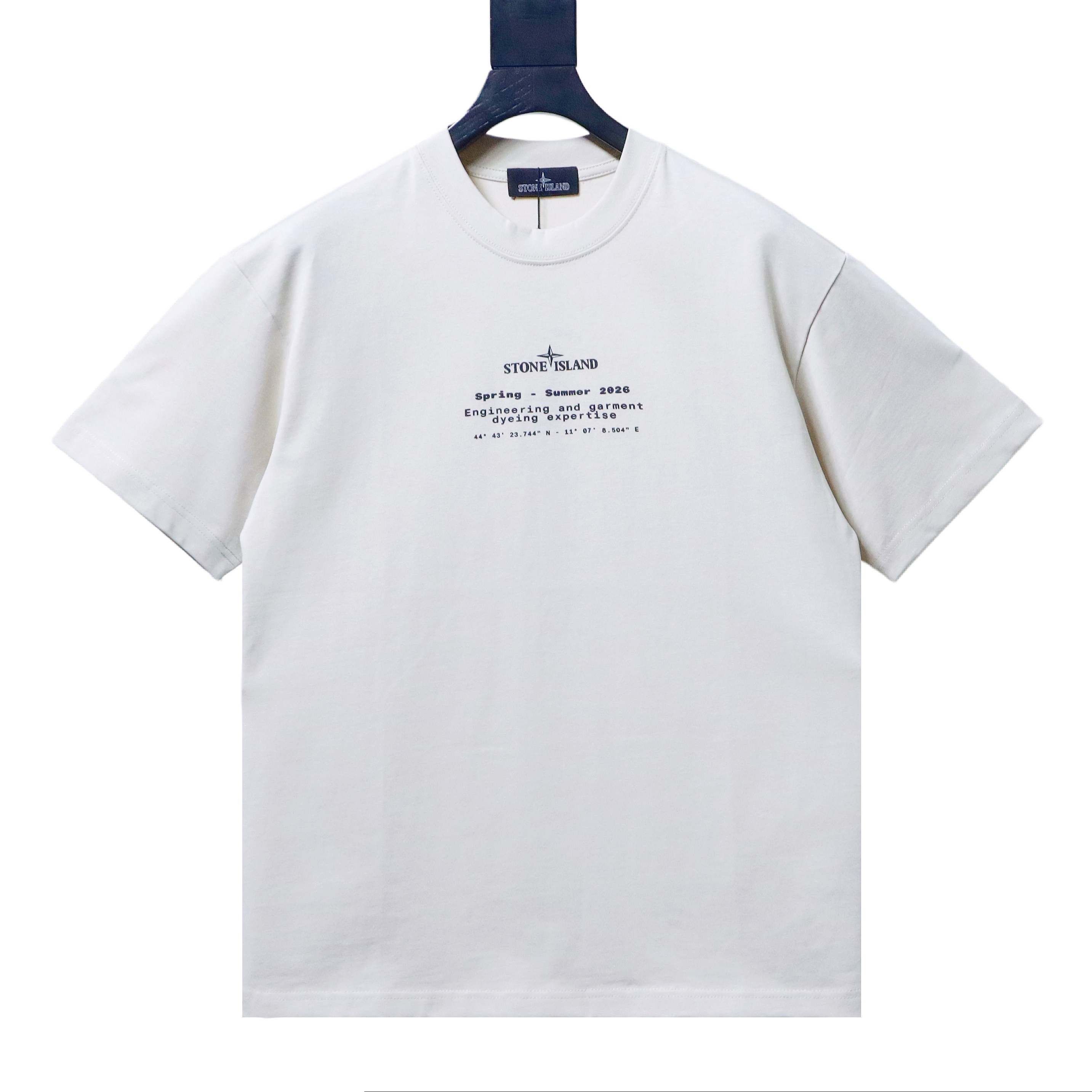 Stone Island SS26 Cracked Compass Back Print T-Shirt Off-White
