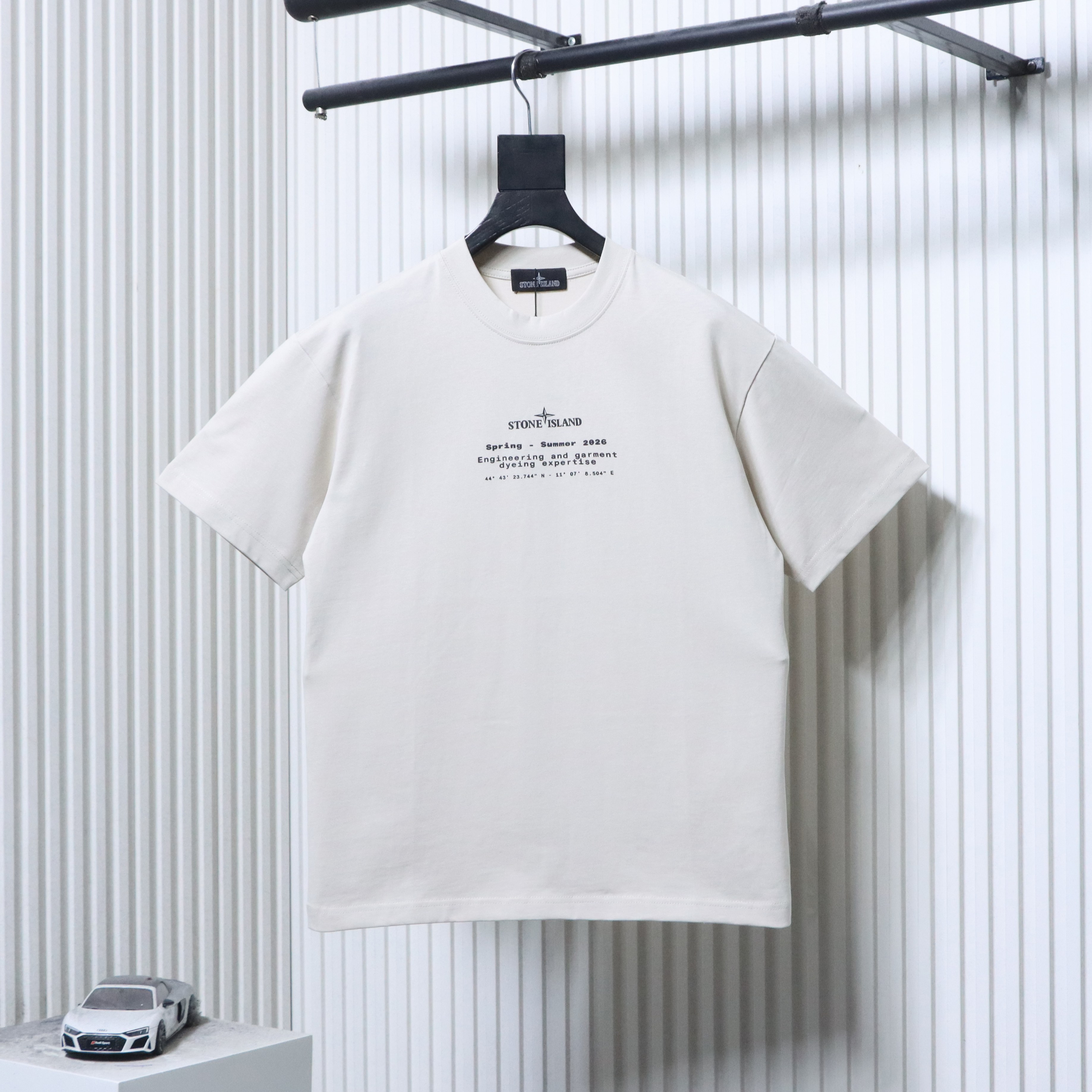 Stone Island SS26 Cracked Compass Back Print T-Shirt Off-White