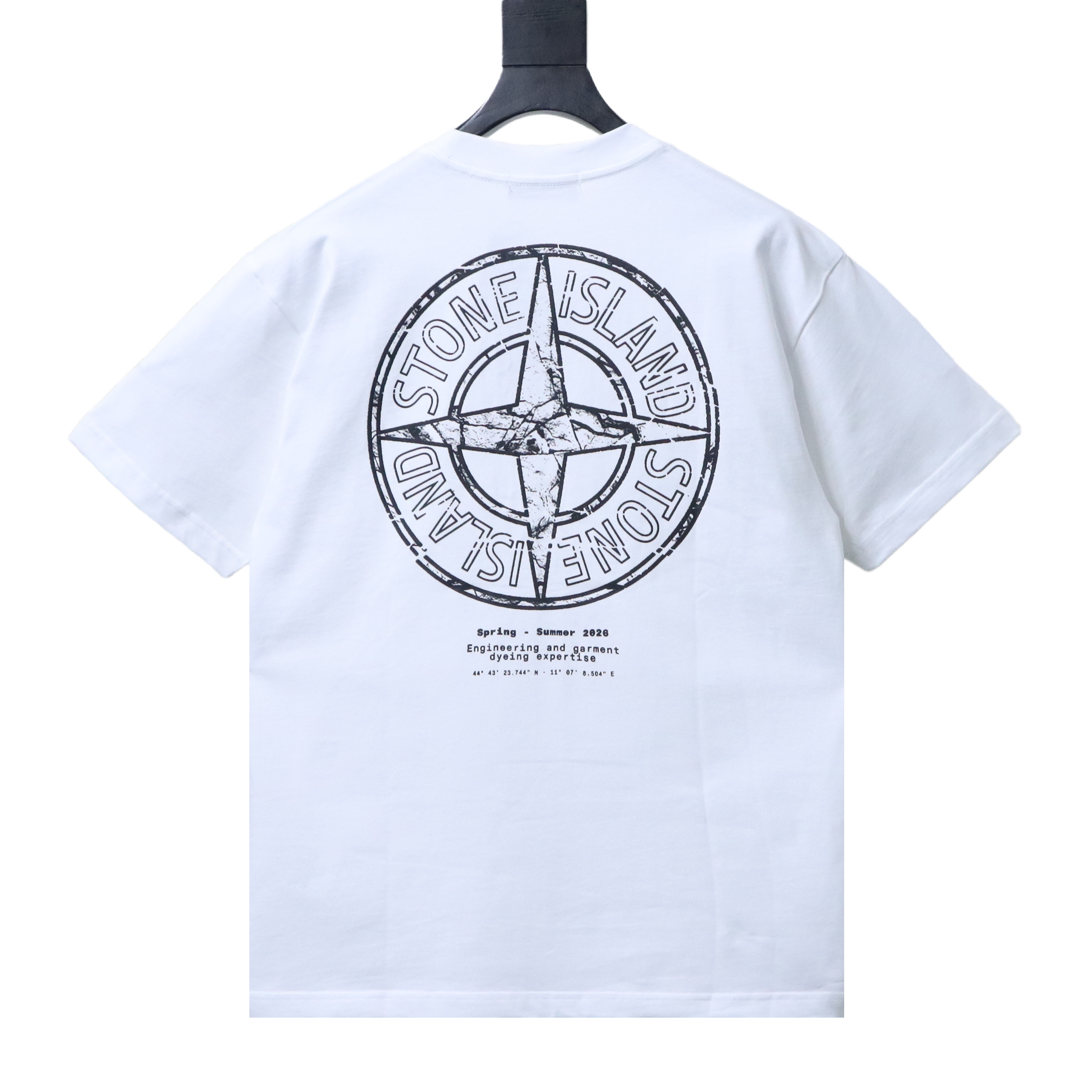 Stone Island SS26 Cracked Compass Back Print T-Shirt White