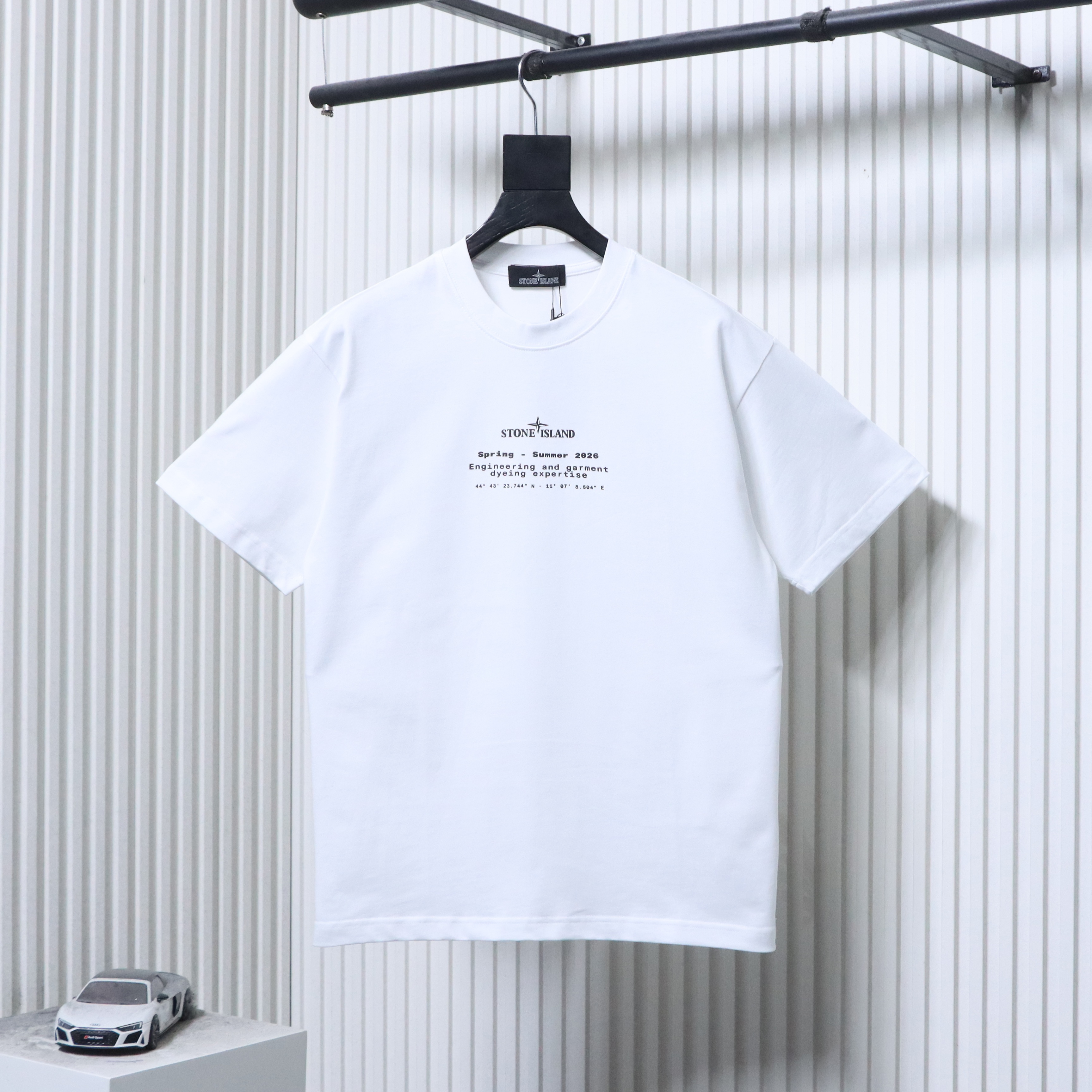 Stone Island SS26 Cracked Compass Back Print T-Shirt White