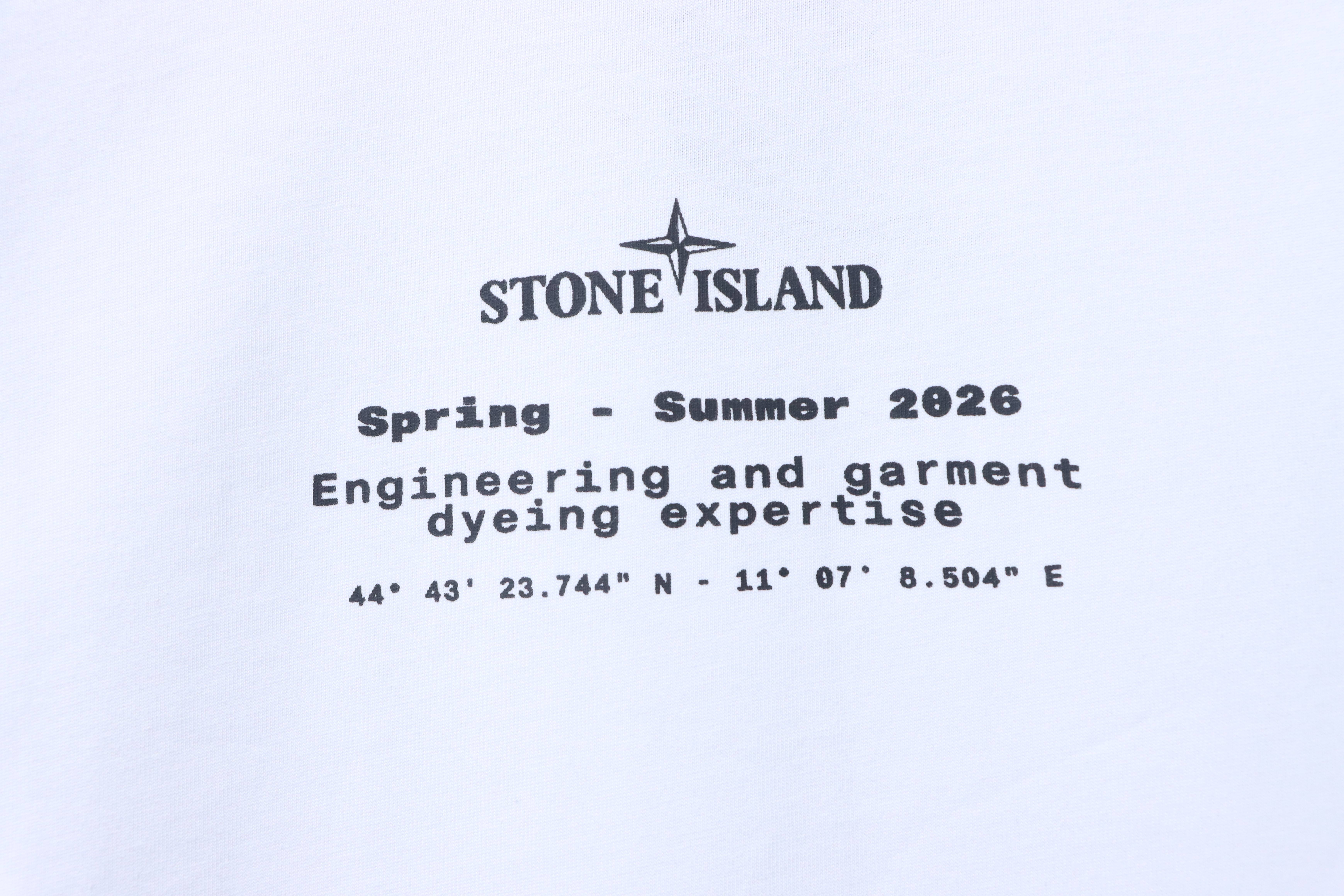 Stone Island SS26 Cracked Compass Back Print T-Shirt White